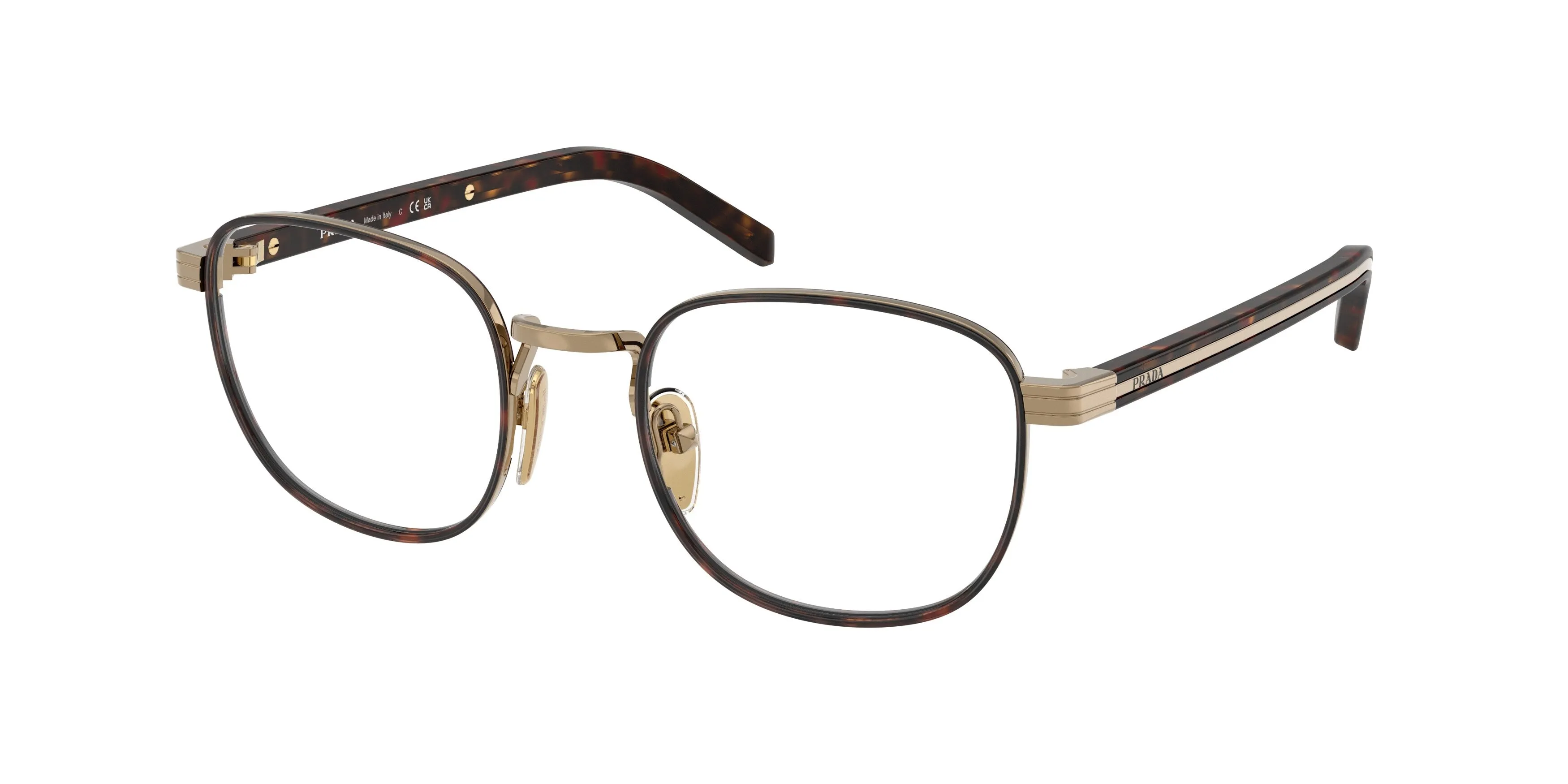 Prada PR D50V 7OE1O1 Montature da vista Metallo Oro Trasparente Pantos Normale - immagine 1