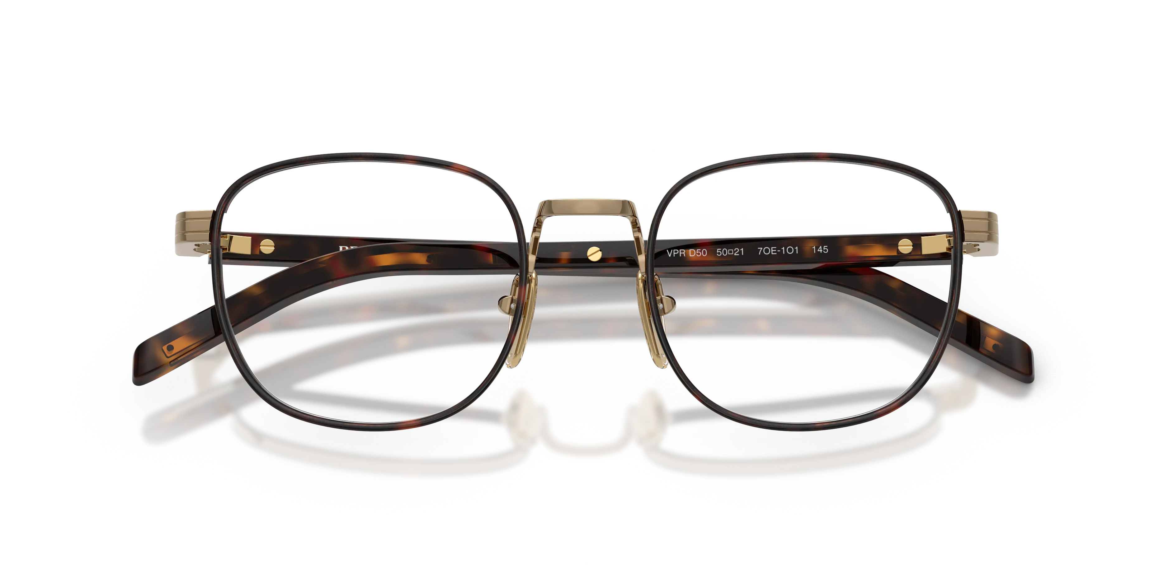 Prada PR D50V 7OE1O1 Montature da vista Metallo Oro Trasparente Pantos Normale - immagine 2