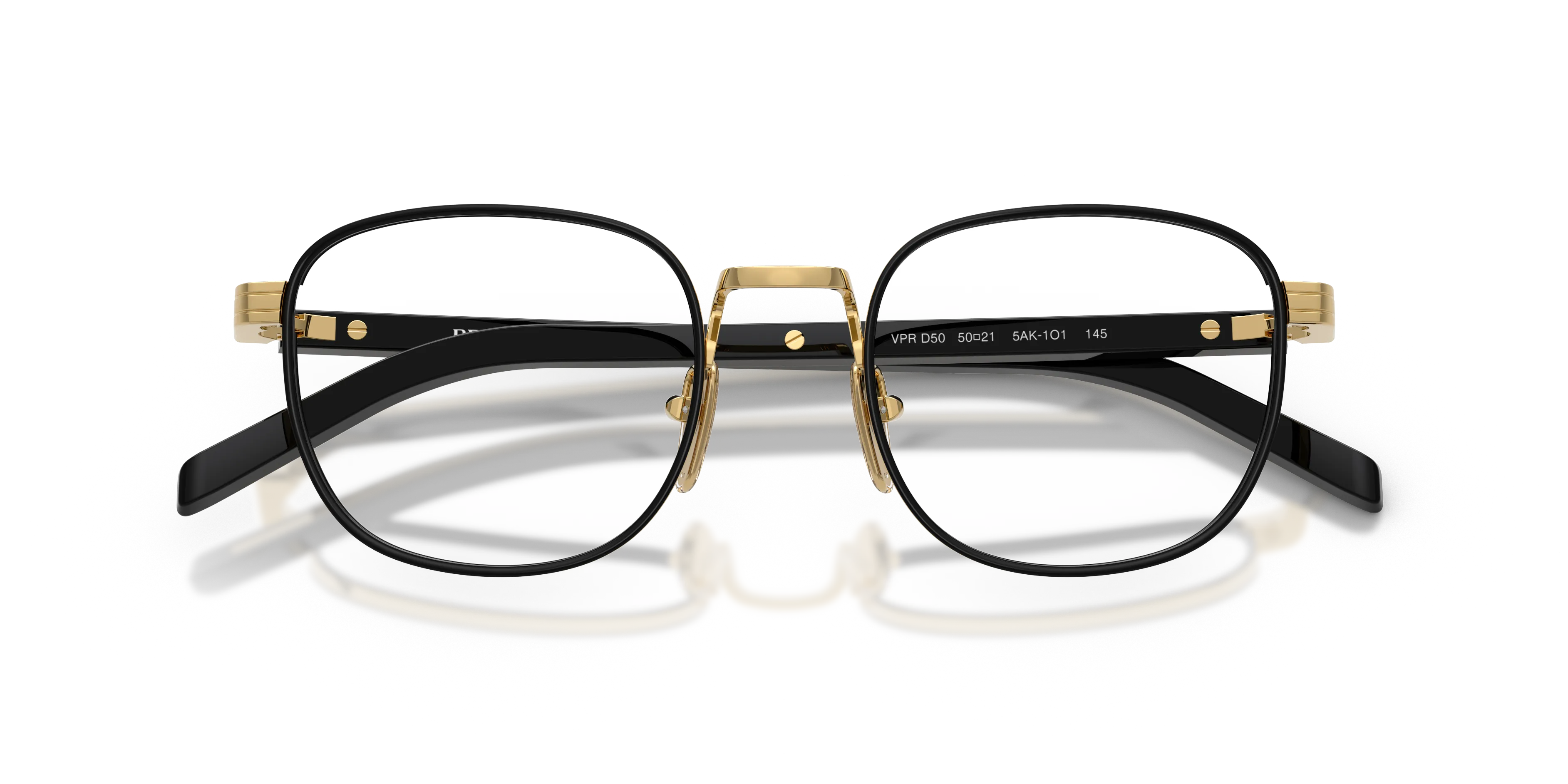 Prada PR D50V 5AK1O1 Montature da vista Metallo Nero Trasparente Pantos Normale - immagine 2