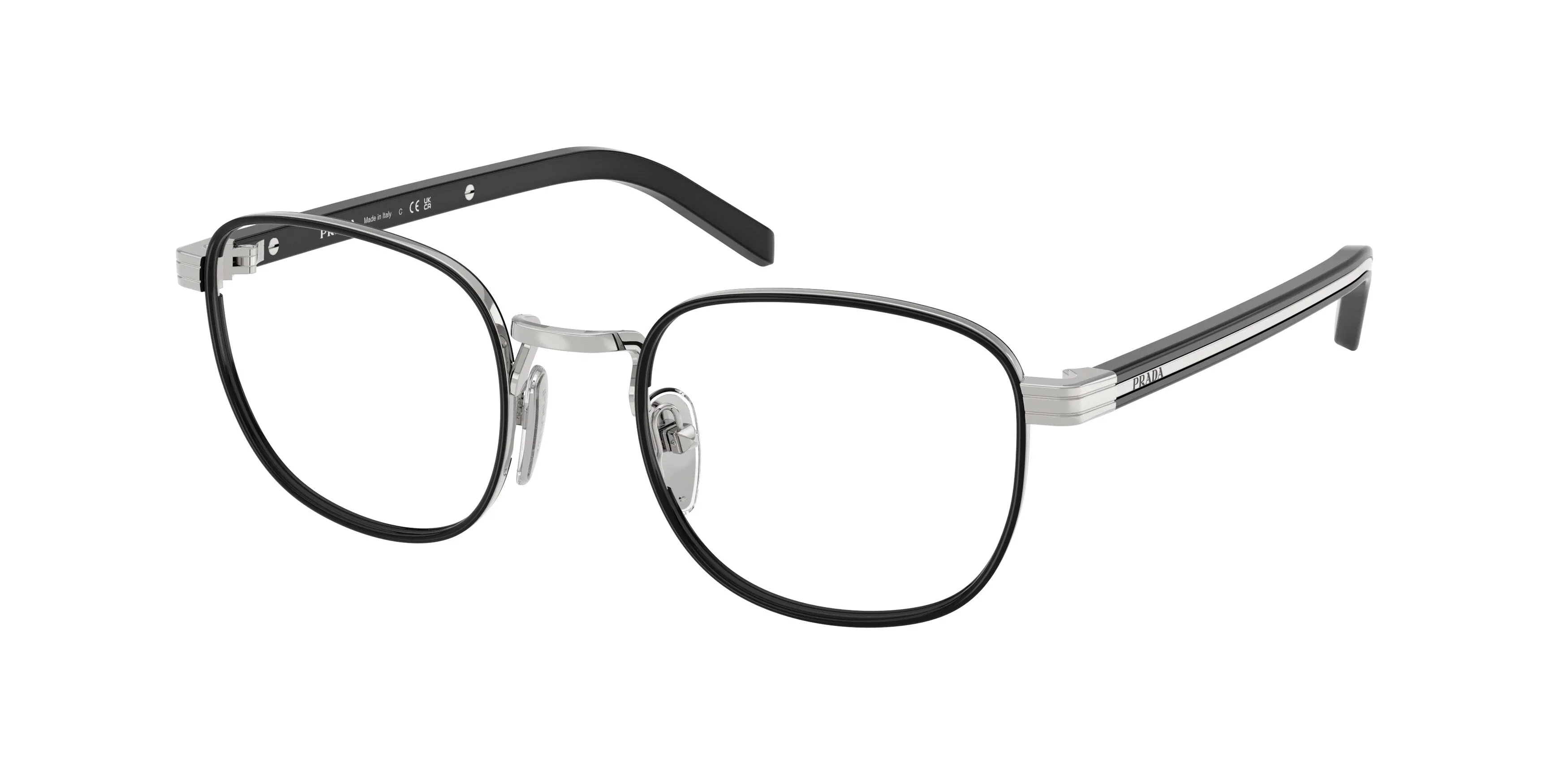Prada PR D50V 1BC1O1 Montature da vista Metallo Argento Trasparente Pantos Normale - immagine 1