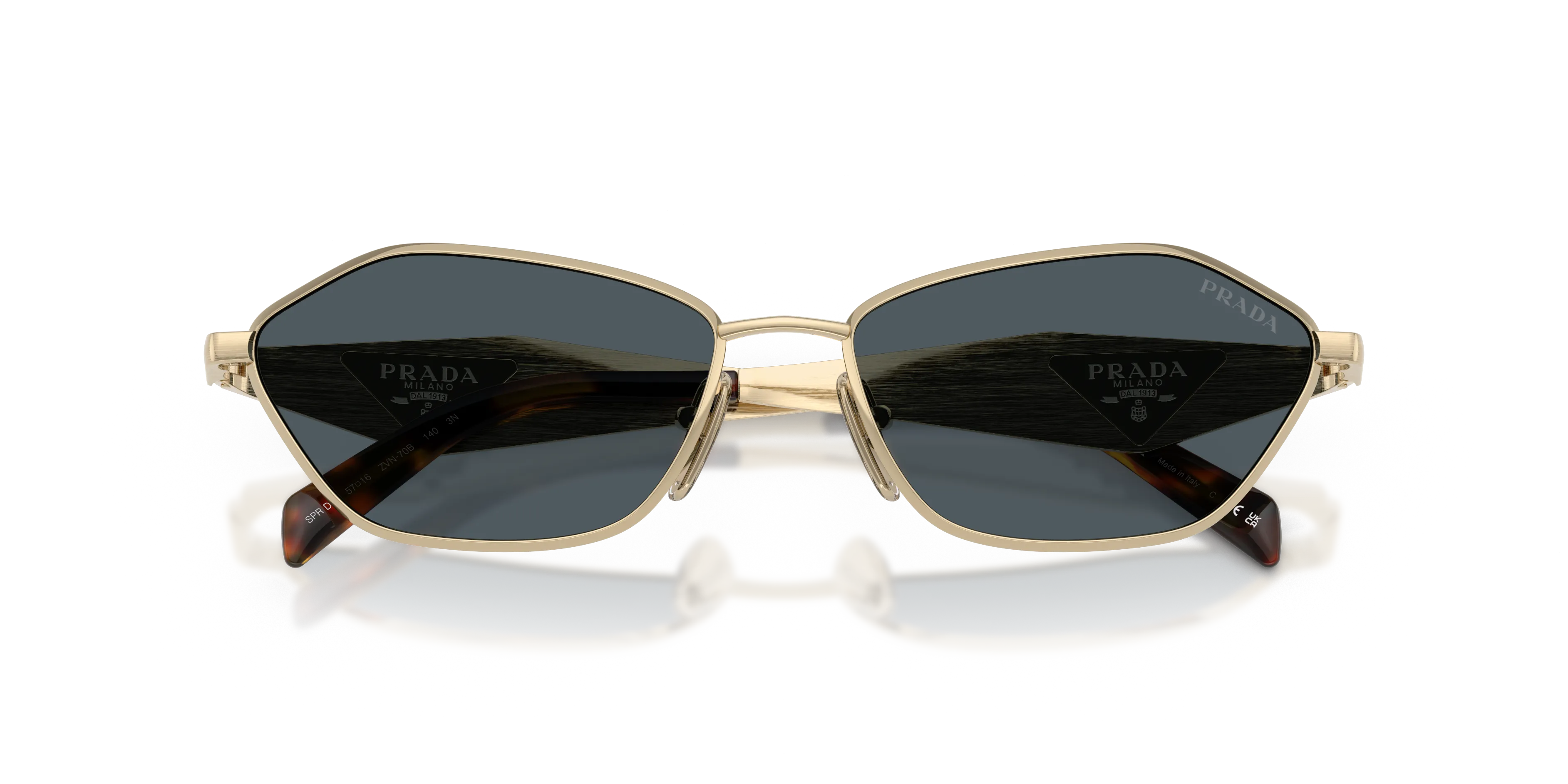 Prada PR D50S ZVN70B Occhiali da sole Metallo Oro Grigio Geometrica Normale - immagine 2