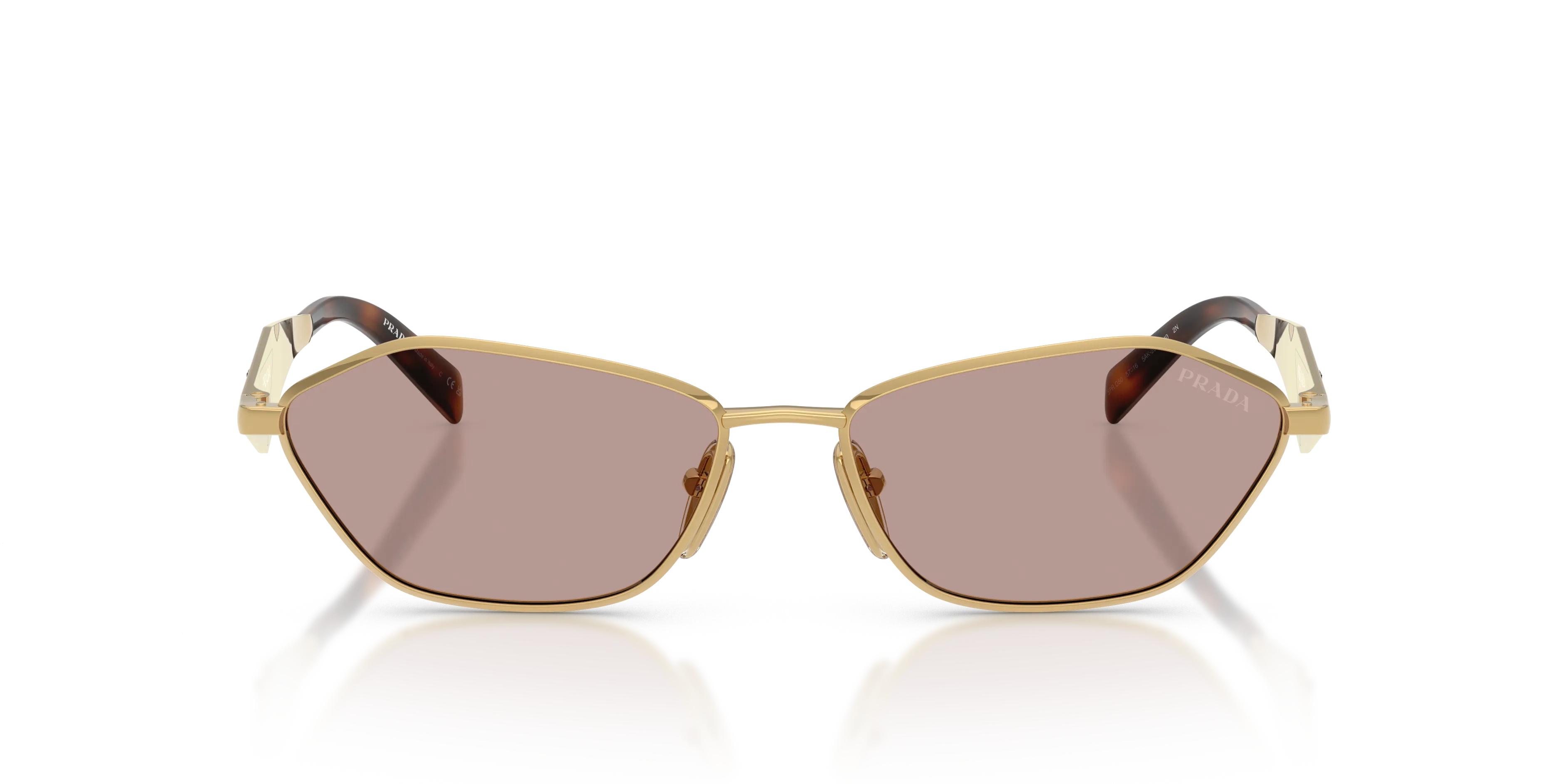 Prada PR D50S 5AK20I Occhiali da sole Metallo Oro Marrone Geometrica Normale - immagine 3