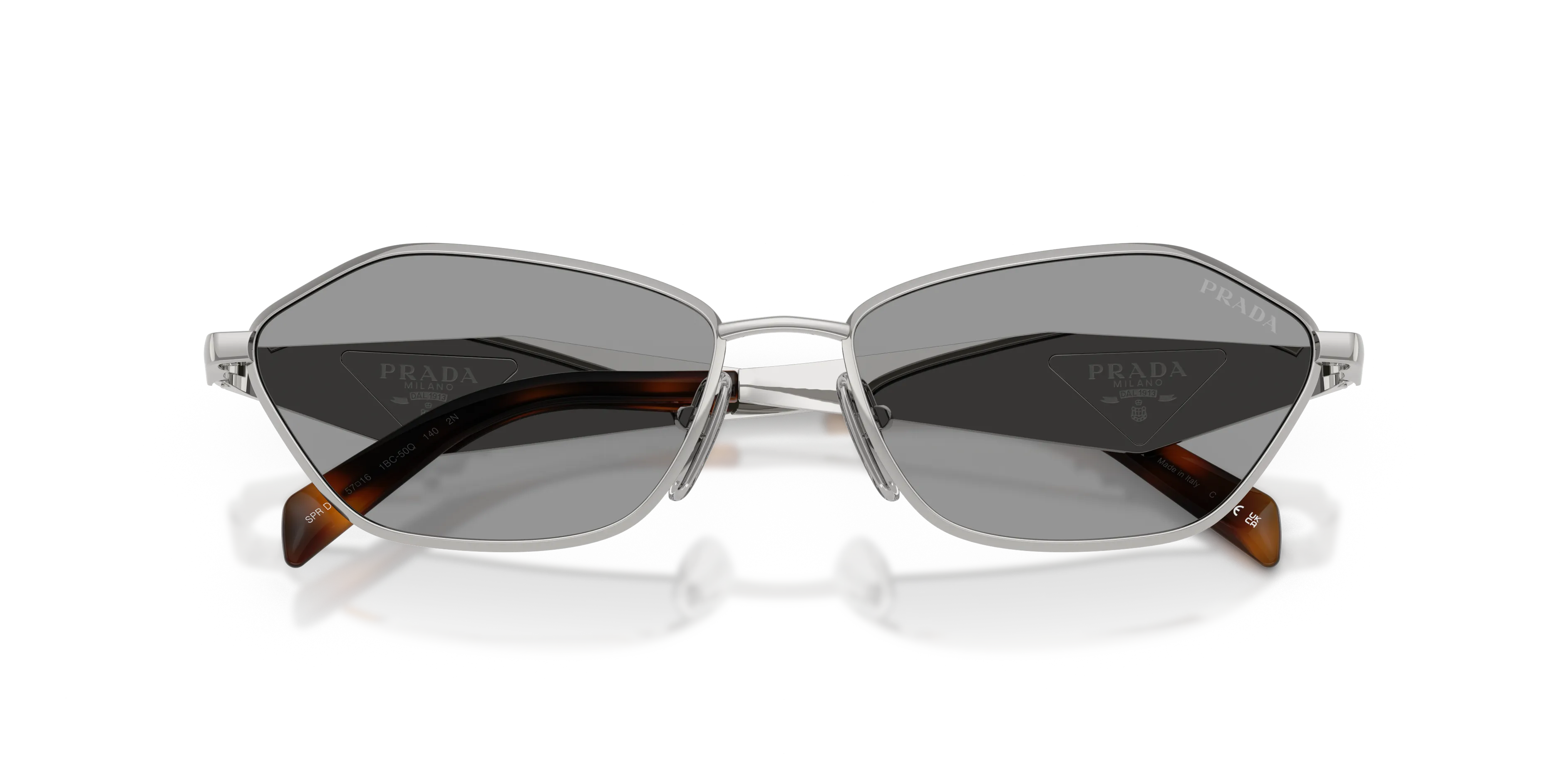 Prada PR D50S 1BC50Q Occhiali da sole Metallo Argento Grigio Geometrica Normale - immagine 2