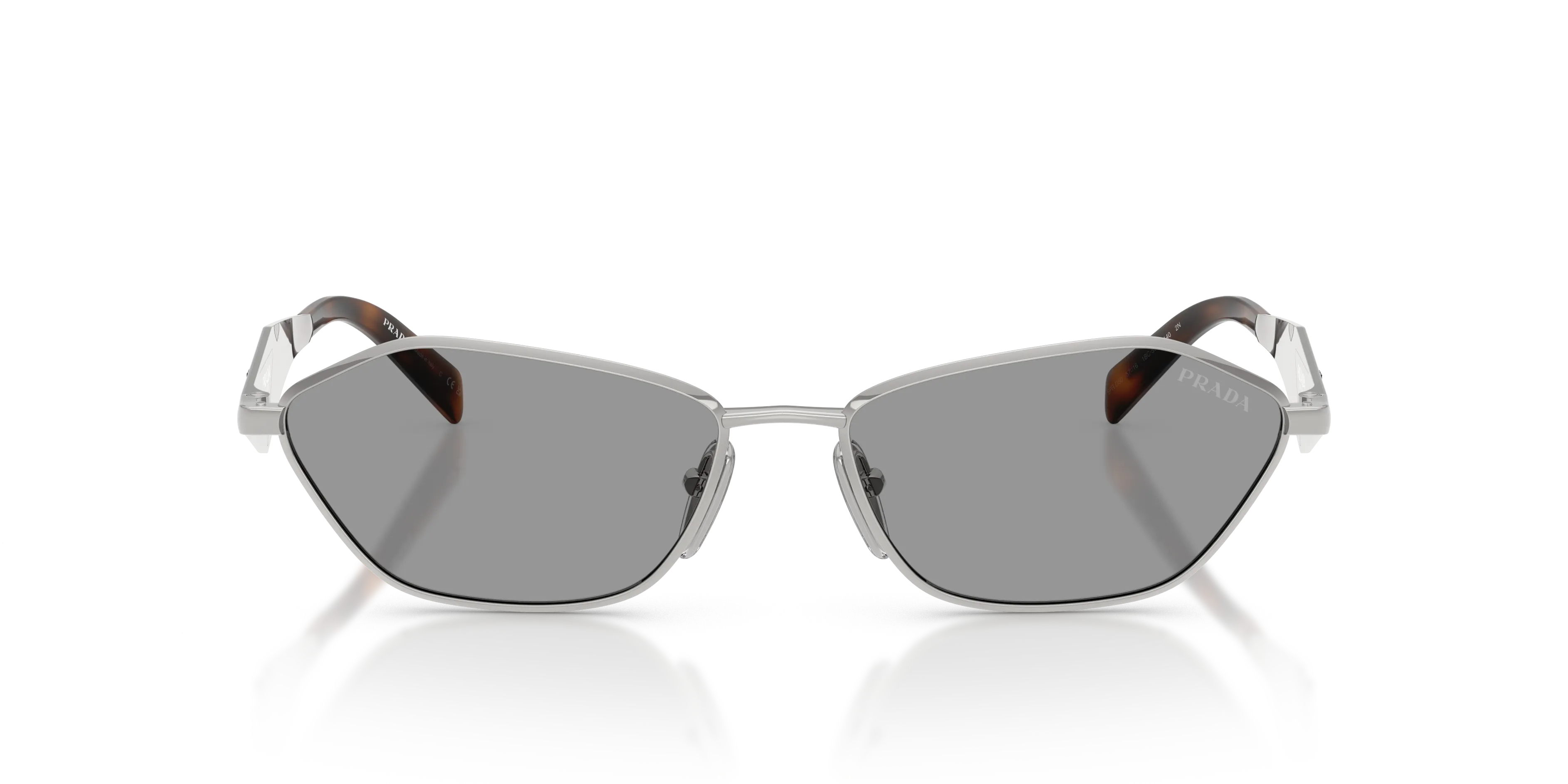 Prada PR D50S 1BC50Q Occhiali da sole Metallo Argento Grigio Geometrica Normale - immagine 3