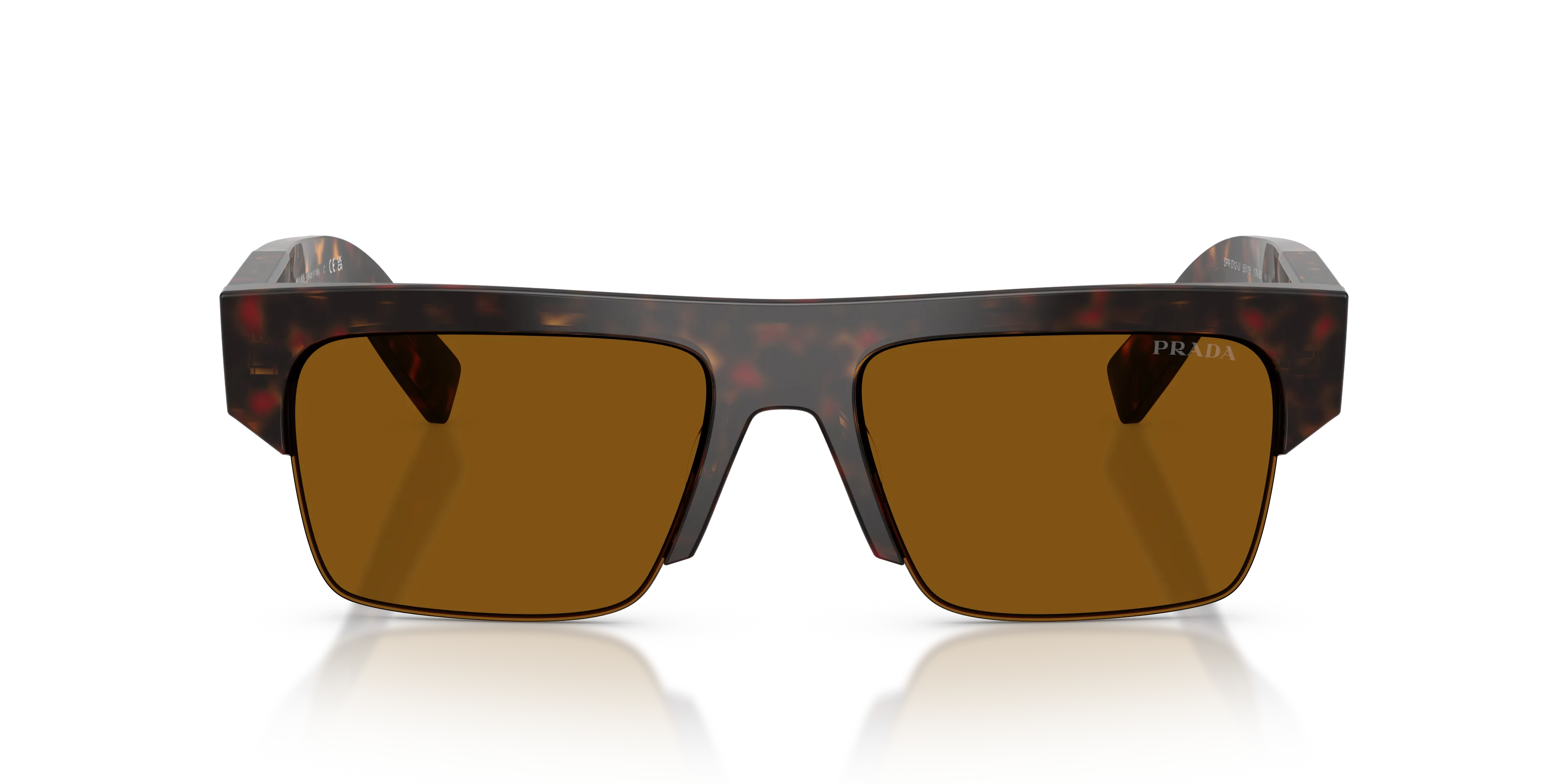 Prada PR D12SU 17N20V Occhiali da sole Acetato Tartaruga Bronzo Squadrata Normale - immagine 3