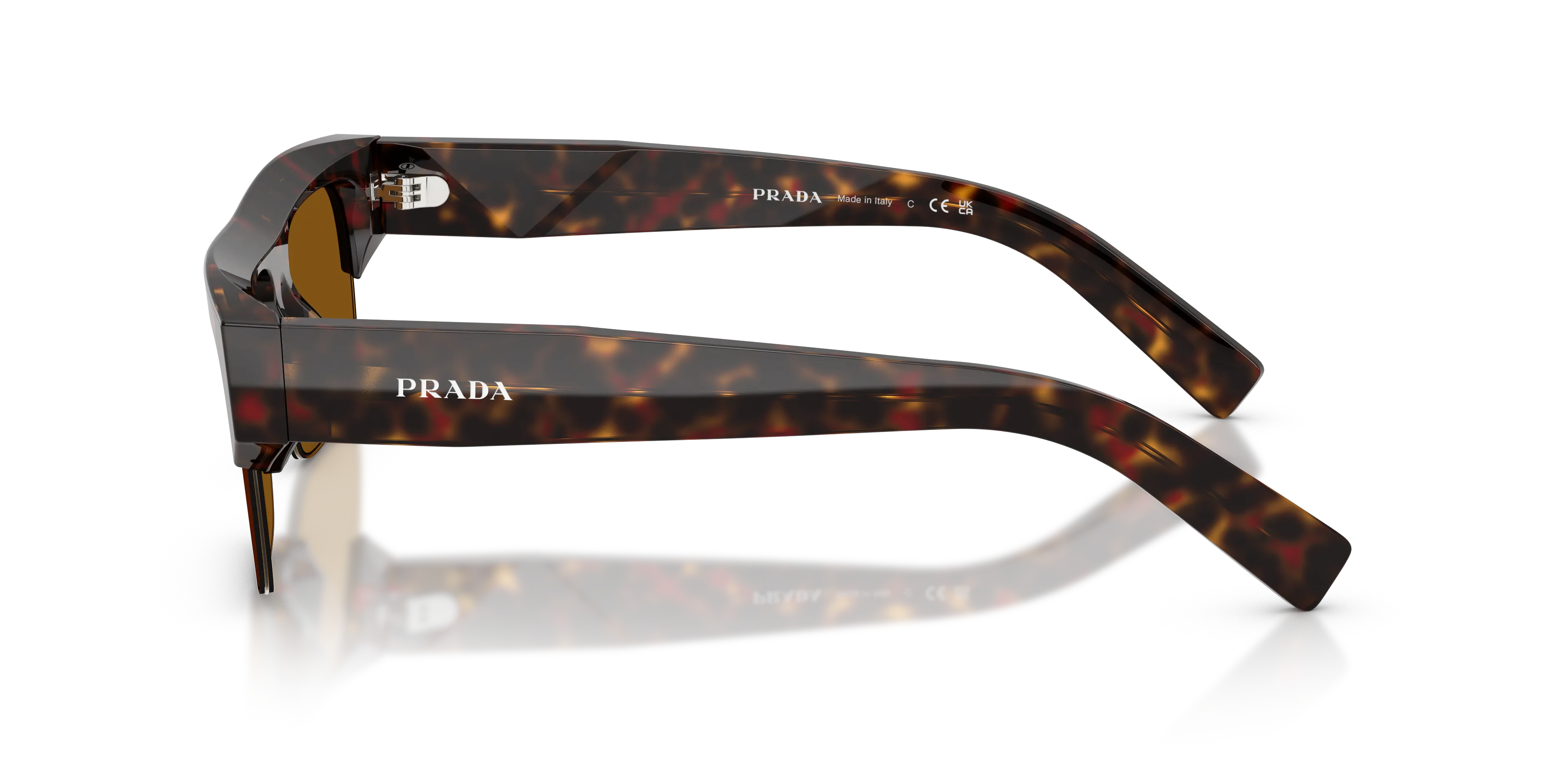 Prada PR D12SU 17N20V Occhiali da sole Acetato Tartaruga Bronzo Squadrata Normale - immagine 4