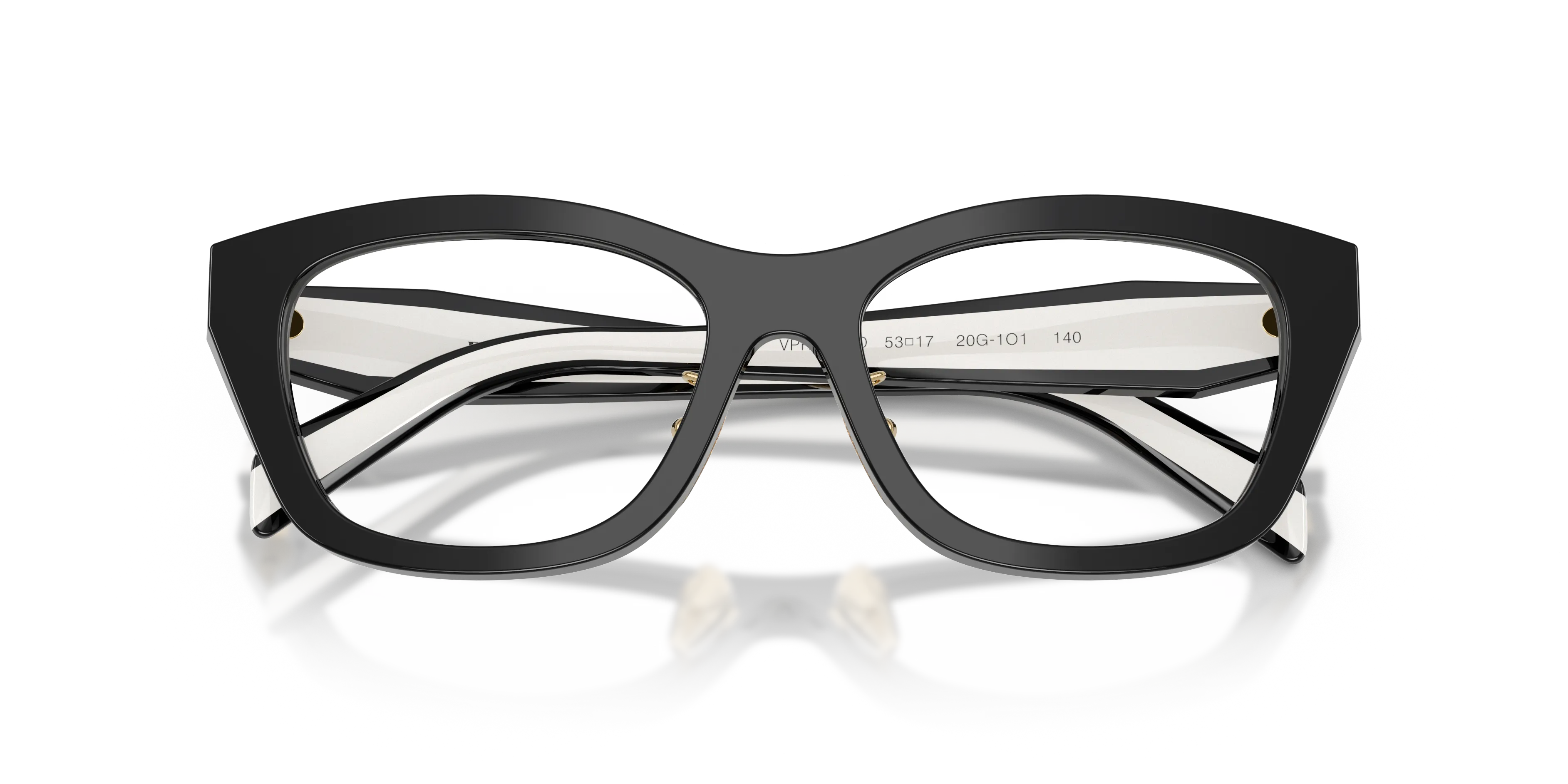 Prada PR D11VD 20G1O1 Montature da vista Acetato Nero Trasparente Geometrica Normale - immagine 2