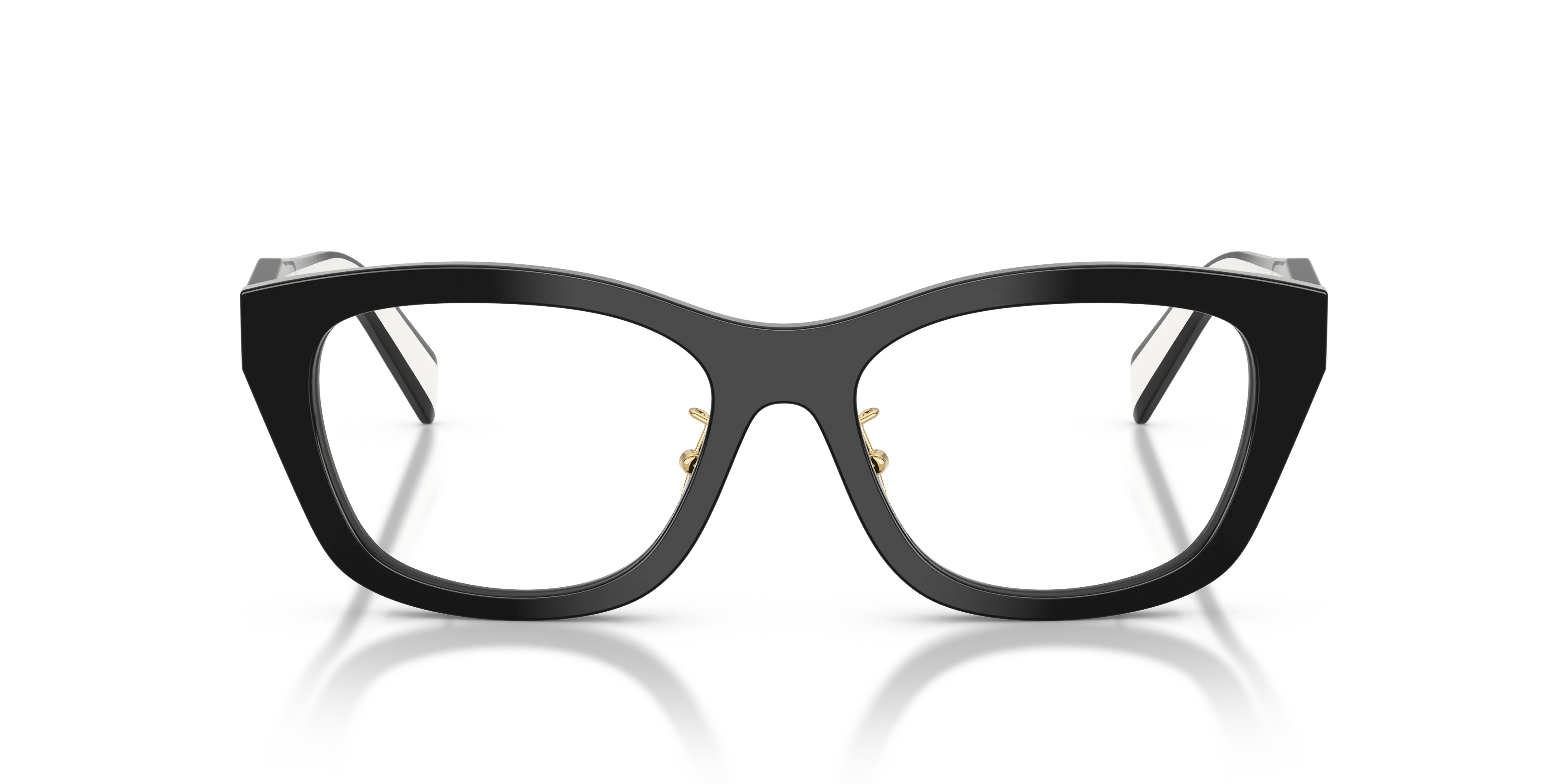 Prada PR D11VD 20G1O1 Montature da vista Acetato Nero Trasparente Geometrica Normale - immagine 3