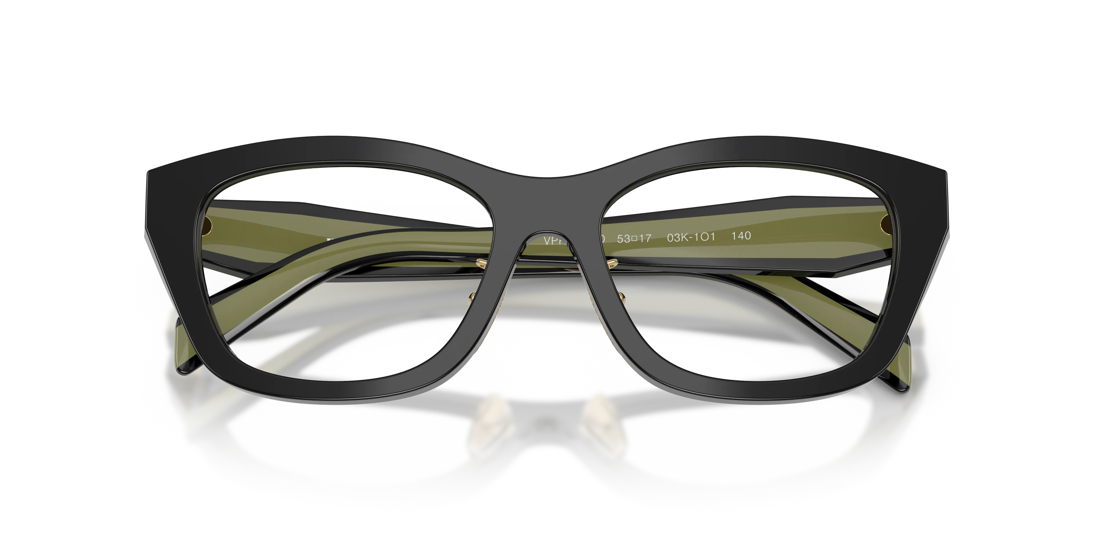 Prada PR D11VD 03K1O1 Montature da vista Acetato Nero Trasparente Geometrica Normale - immagine 2