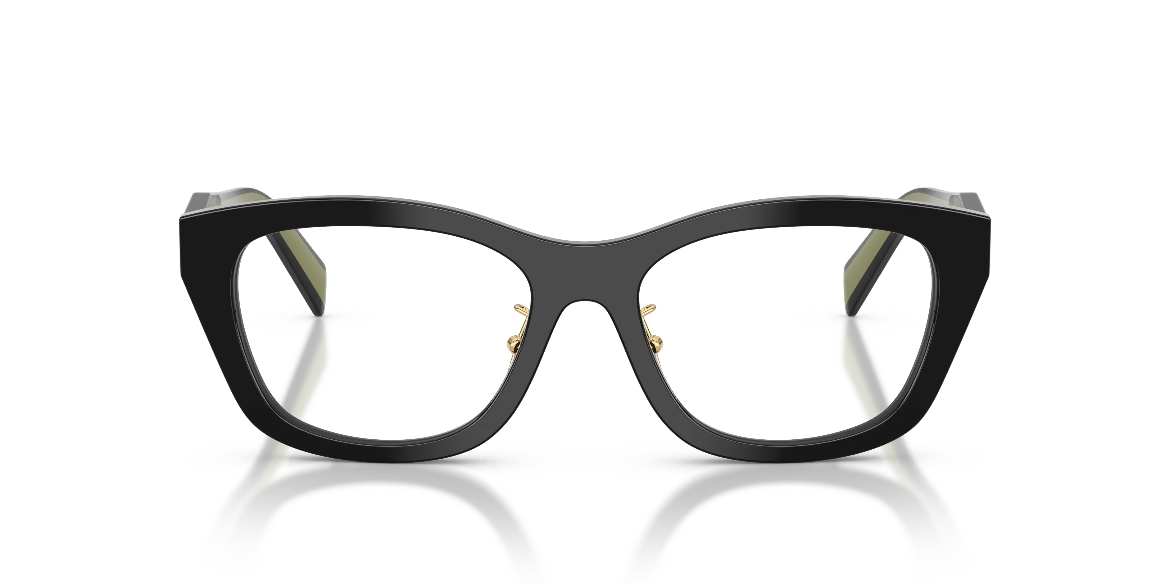 Prada PR D11VD 03K1O1 Montature da vista Acetato Nero Trasparente Geometrica Normale - immagine 3