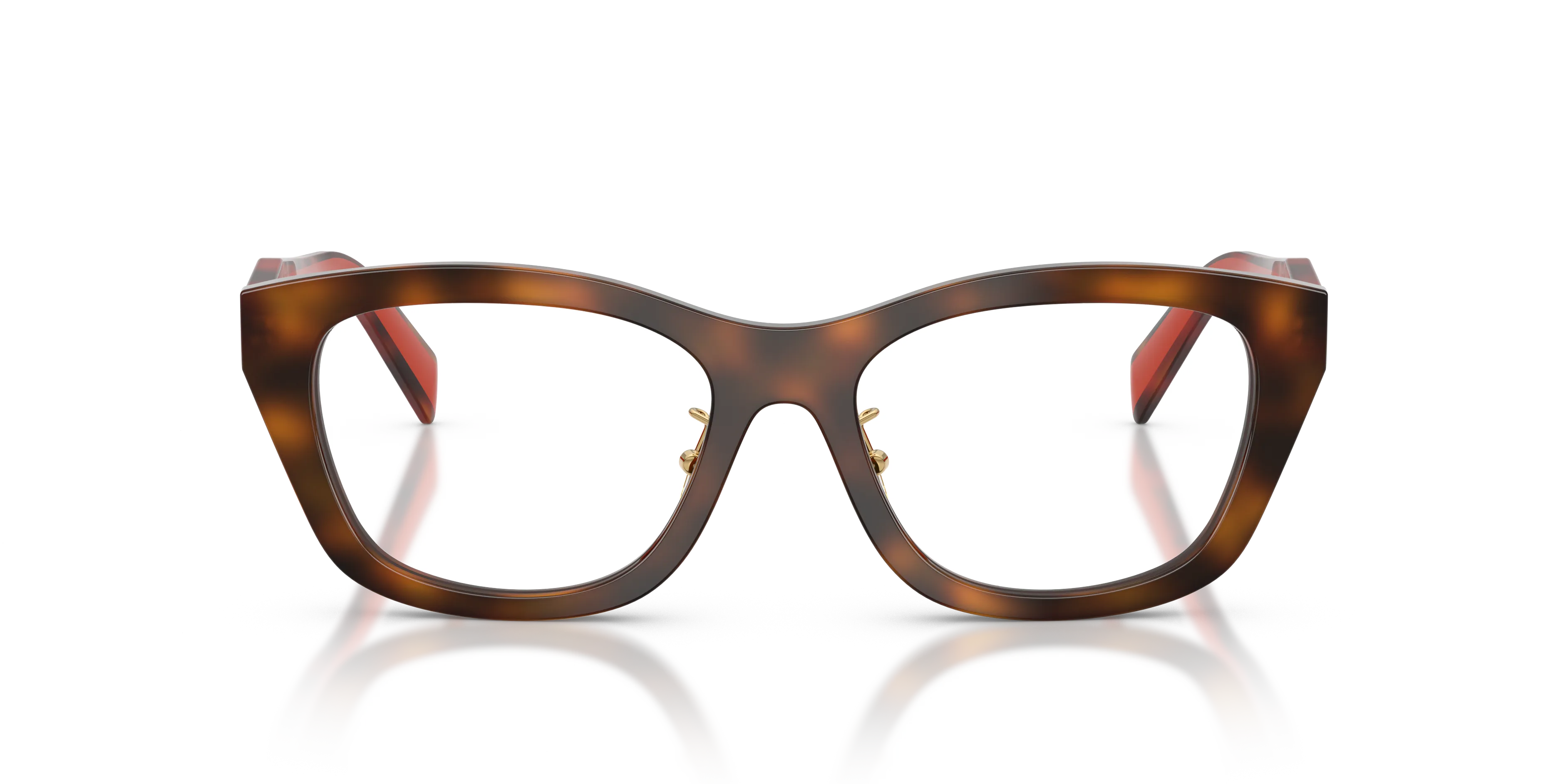 Prada PR D11VD 01K1O1 Montature da vista Acetato Tartaruga Trasparente Geometrica Normale - immagine 3