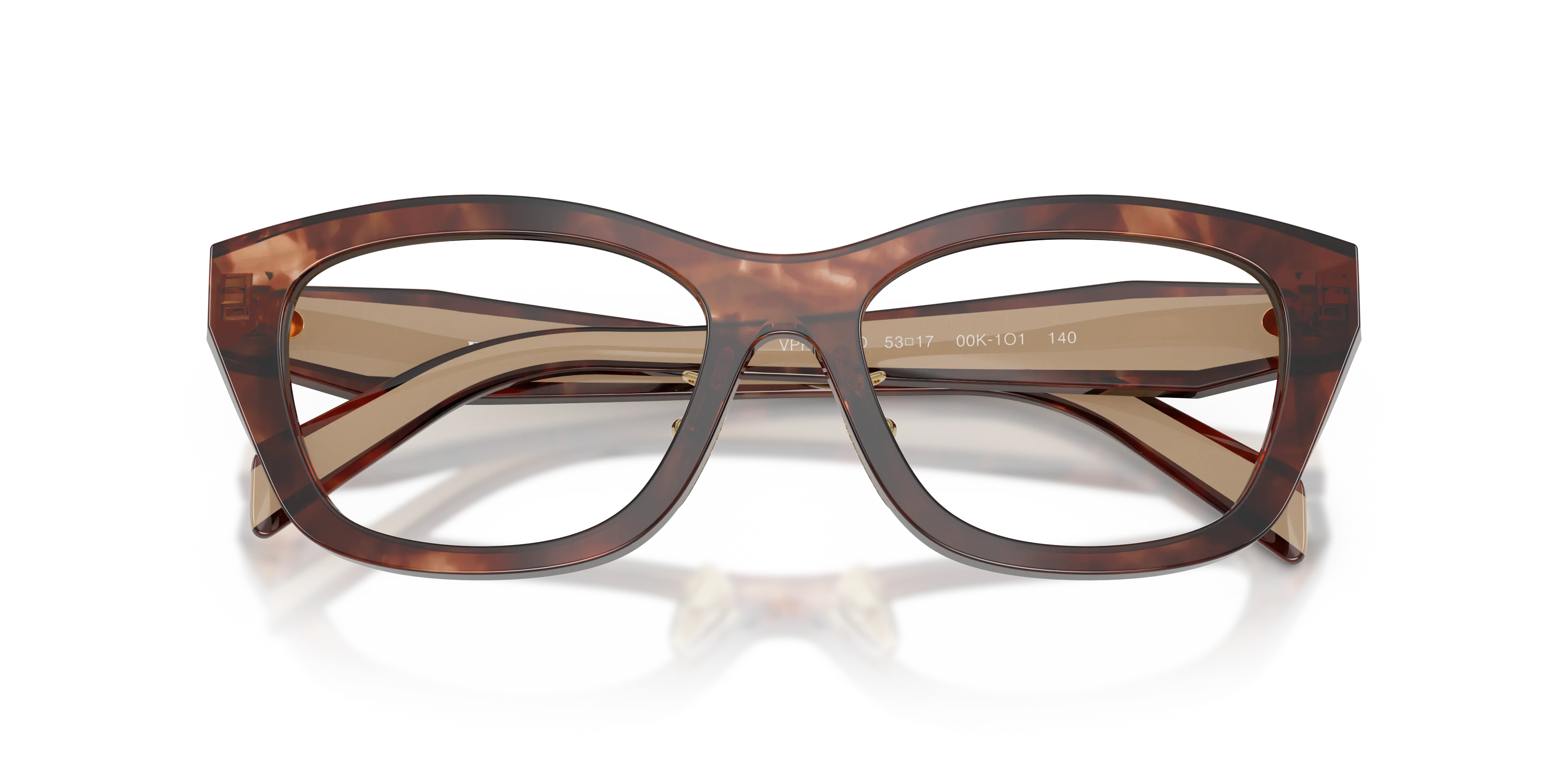 Prada PR D11VD 00K1O1 Montature da vista Acetato Marrone Trasparente Geometrica Normale - immagine 2