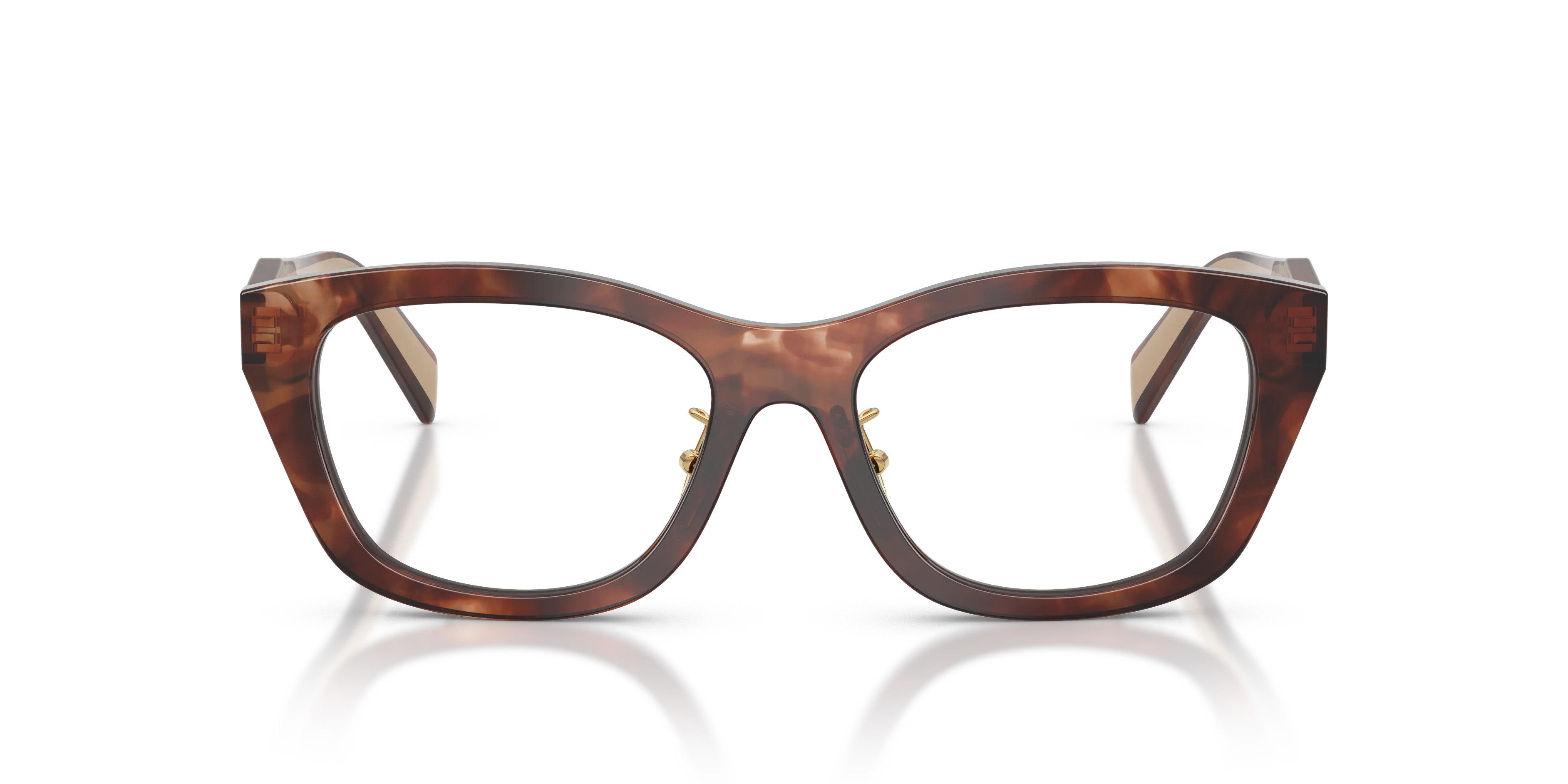 Prada PR D11VD 00K1O1 Montature da vista Acetato Marrone Trasparente Geometrica Normale - immagine 3