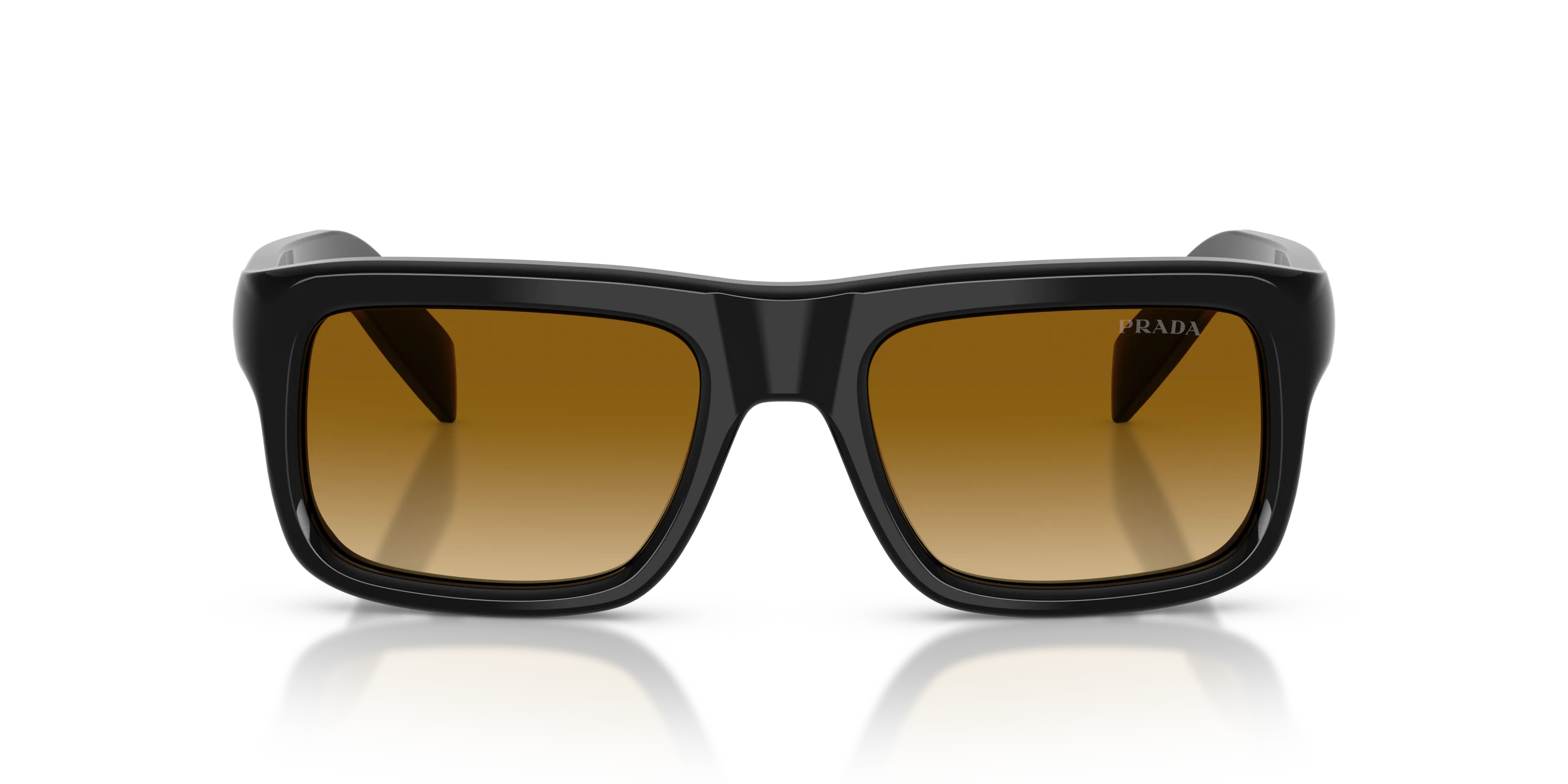 Prada PR D11S 16K10X Occhiali da sole Acetato Nero Giallo Squadrata Normale Sfumato - immagine 3