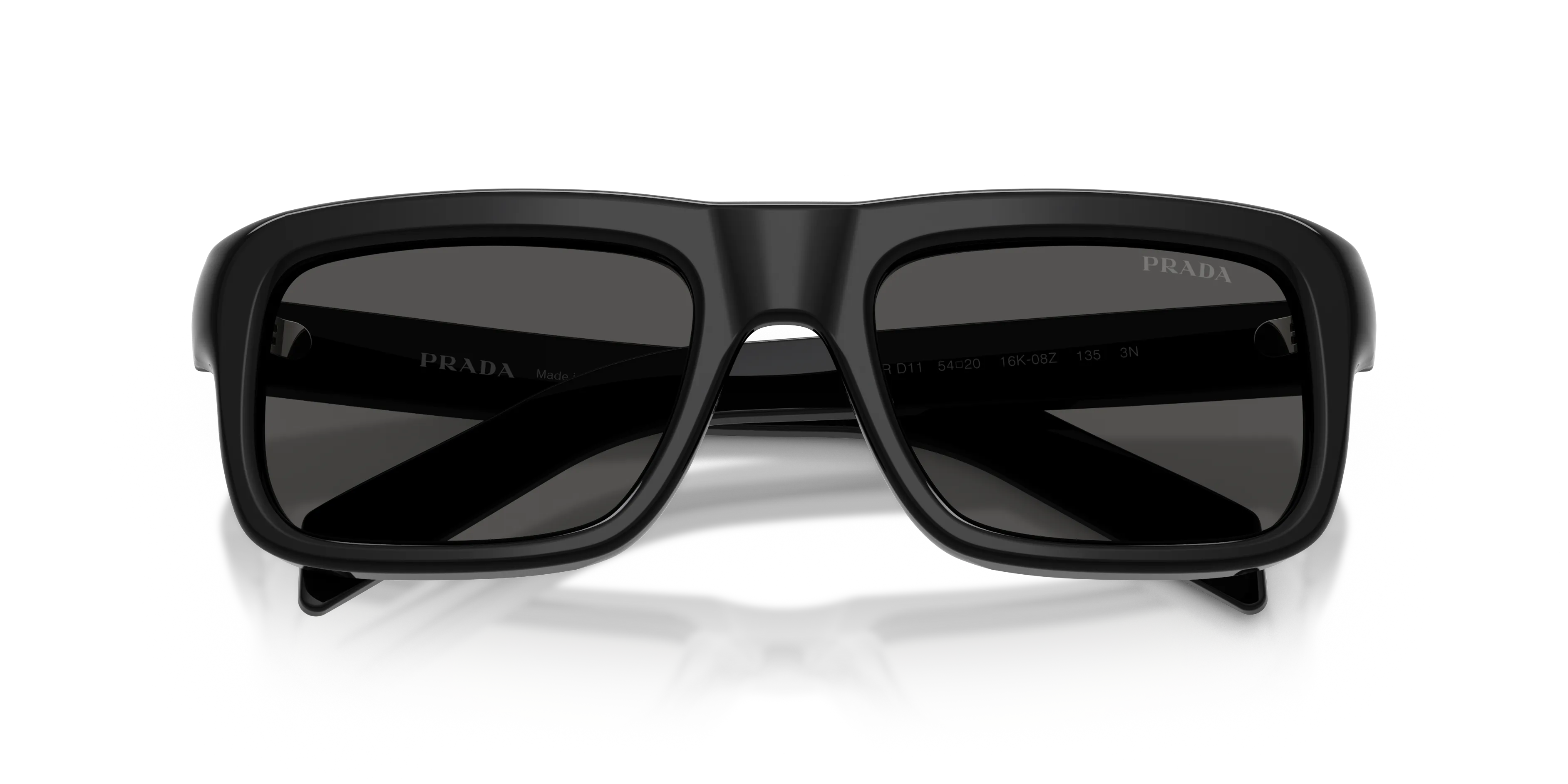 Prada PR D11S 16K08Z Occhiali da sole Acetato Nero Grigio Squadrata Normale - immagine 2