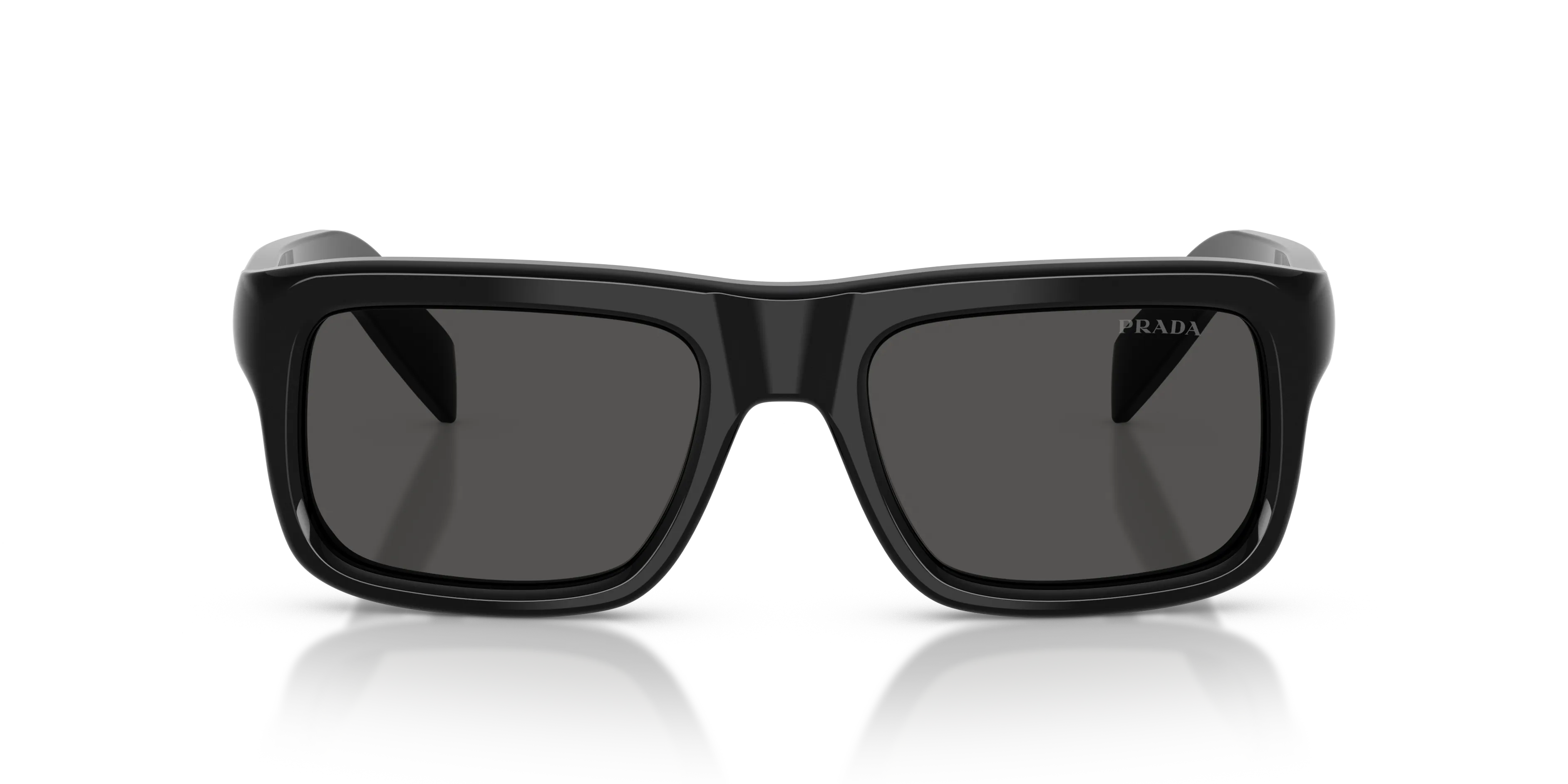 Prada PR D11S 16K08Z Occhiali da sole Acetato Nero Grigio Squadrata Normale - immagine 3