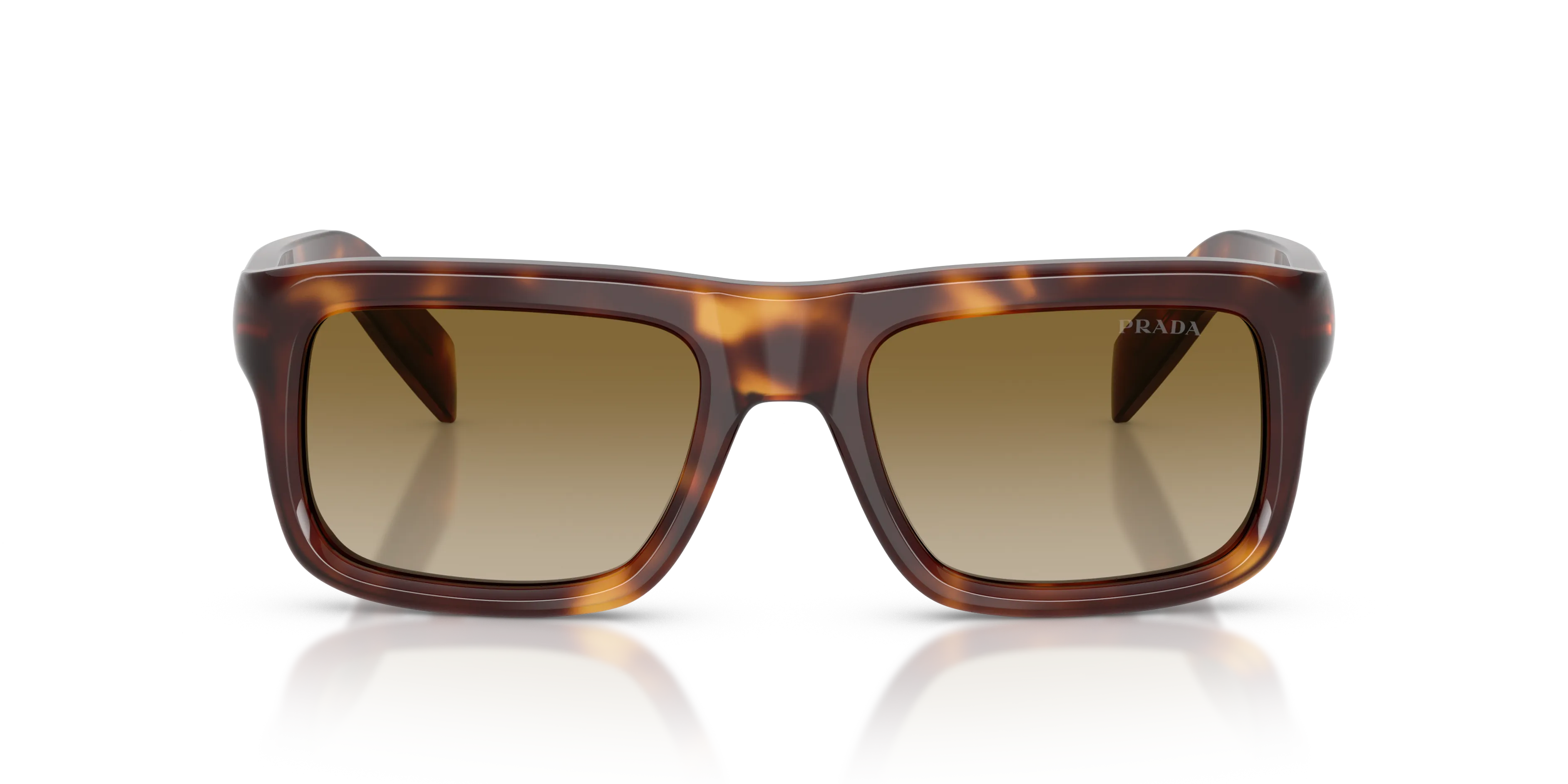 Prada PR D11S 15W20U Occhiali da sole Acetato Tartaruga Marrone Squadrata Normale Sfumato - immagine 3