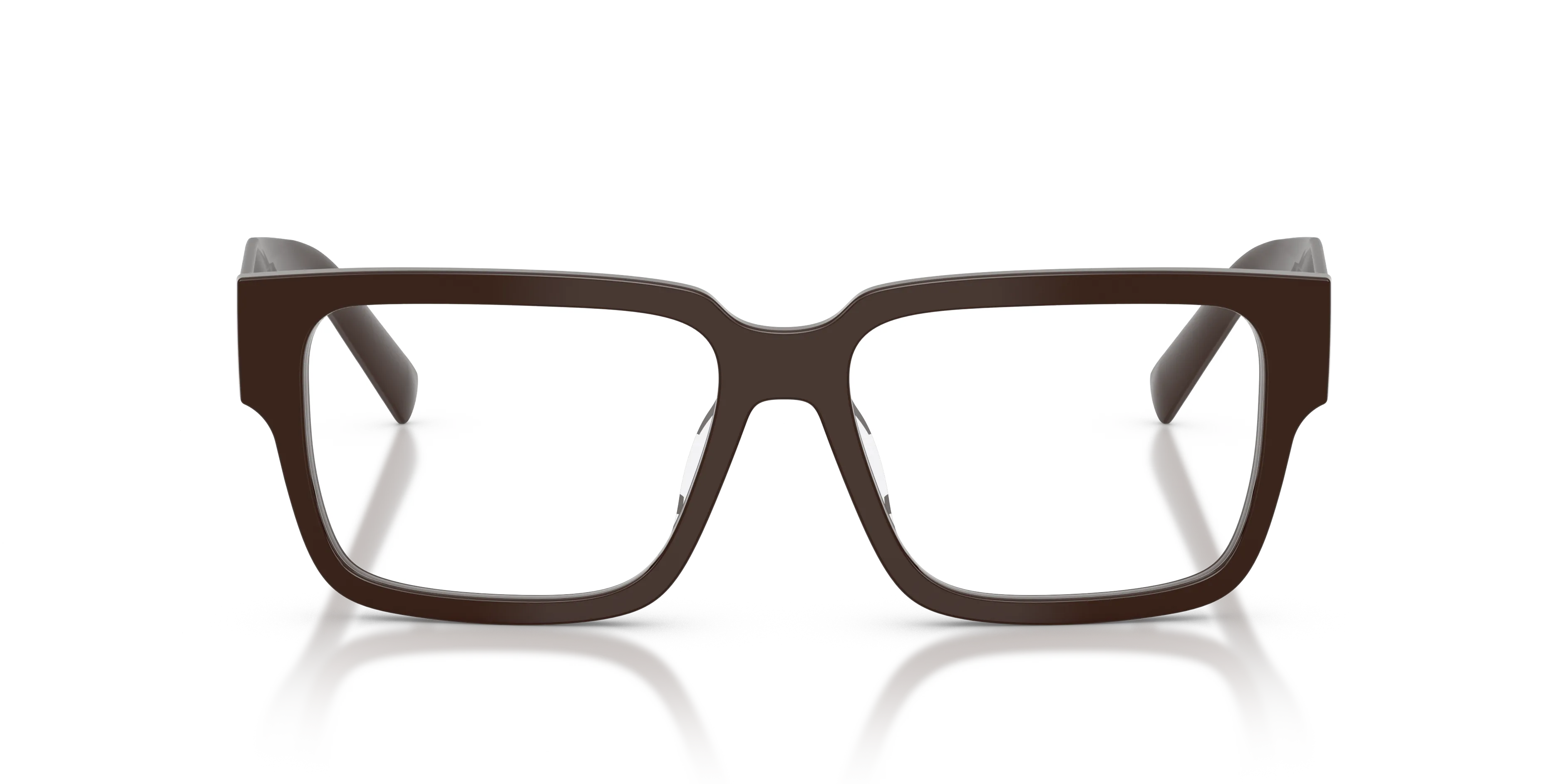 Prada PR D10VD 27I1O1 Montature da vista Acetato Marrone Trasparente Squadrata Normale - immagine 3