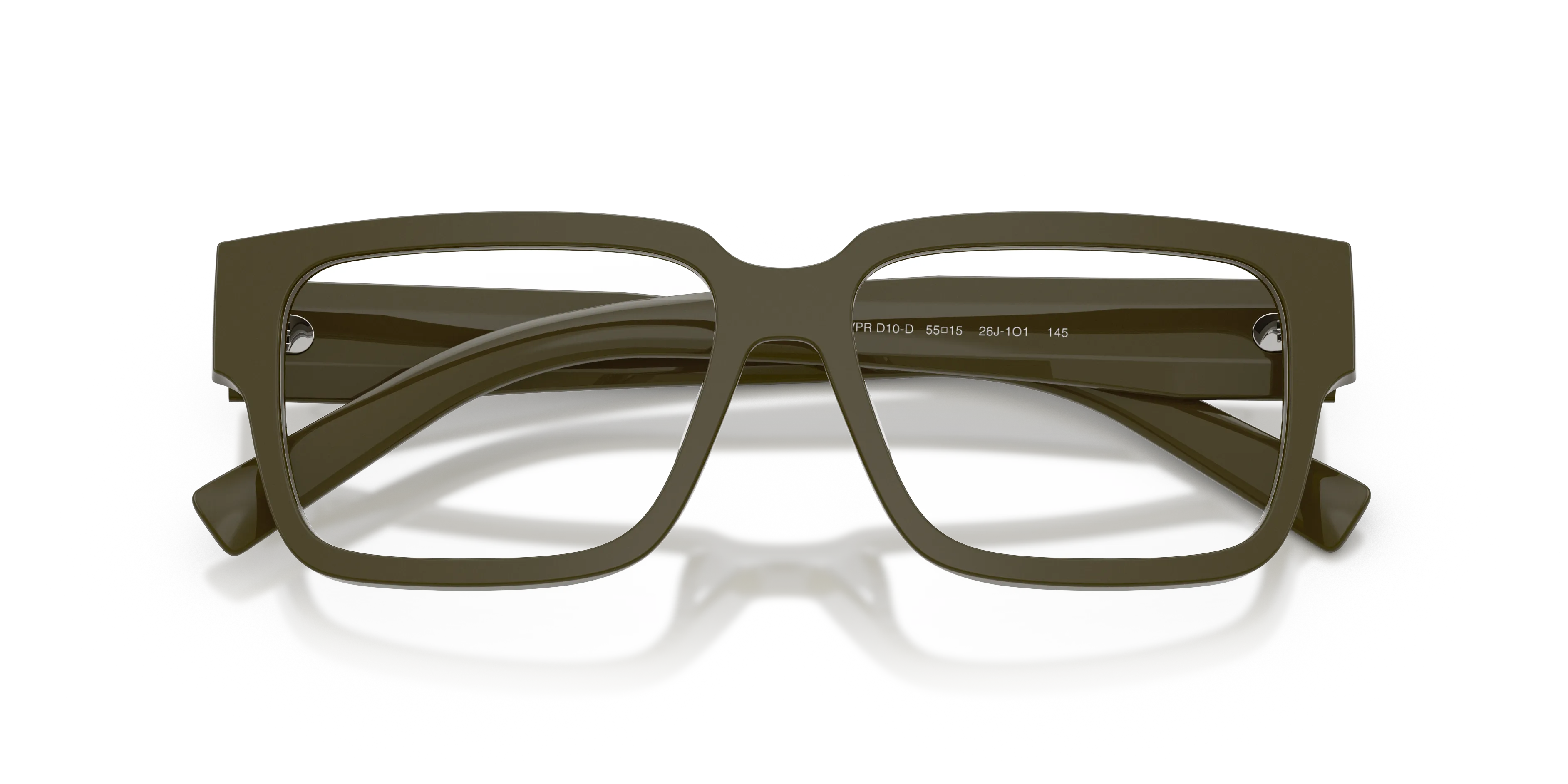 Prada PR D10VD 26J1O1 Montature da vista Acetato Verde Trasparente Squadrata Normale - immagine 2