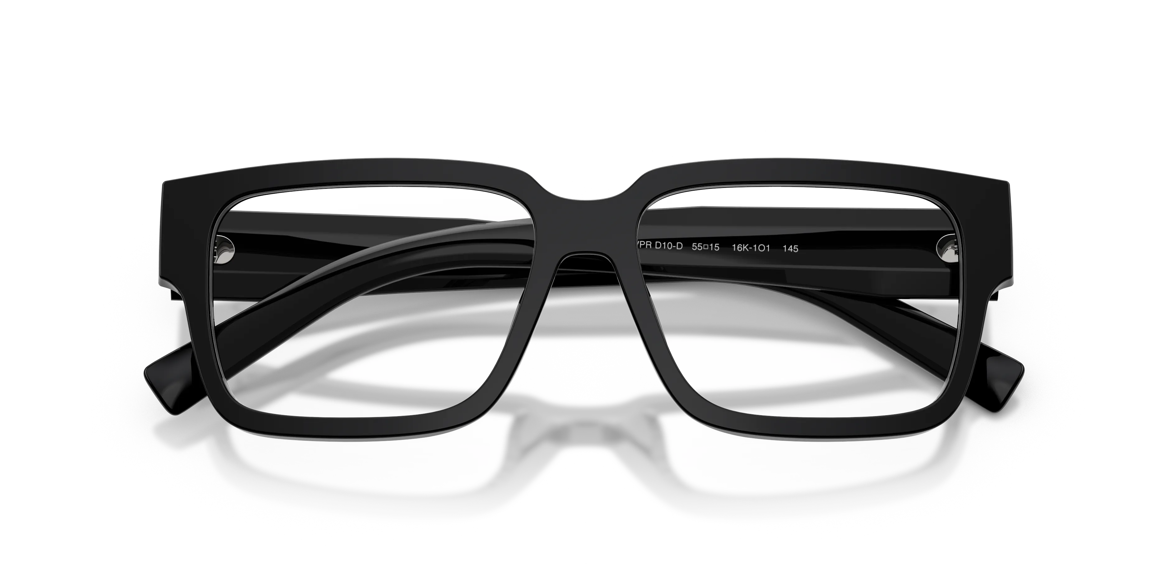 Prada PR D10VD 16K1O1 Montature da vista Acetato Nero Trasparente Squadrata Normale - immagine 2