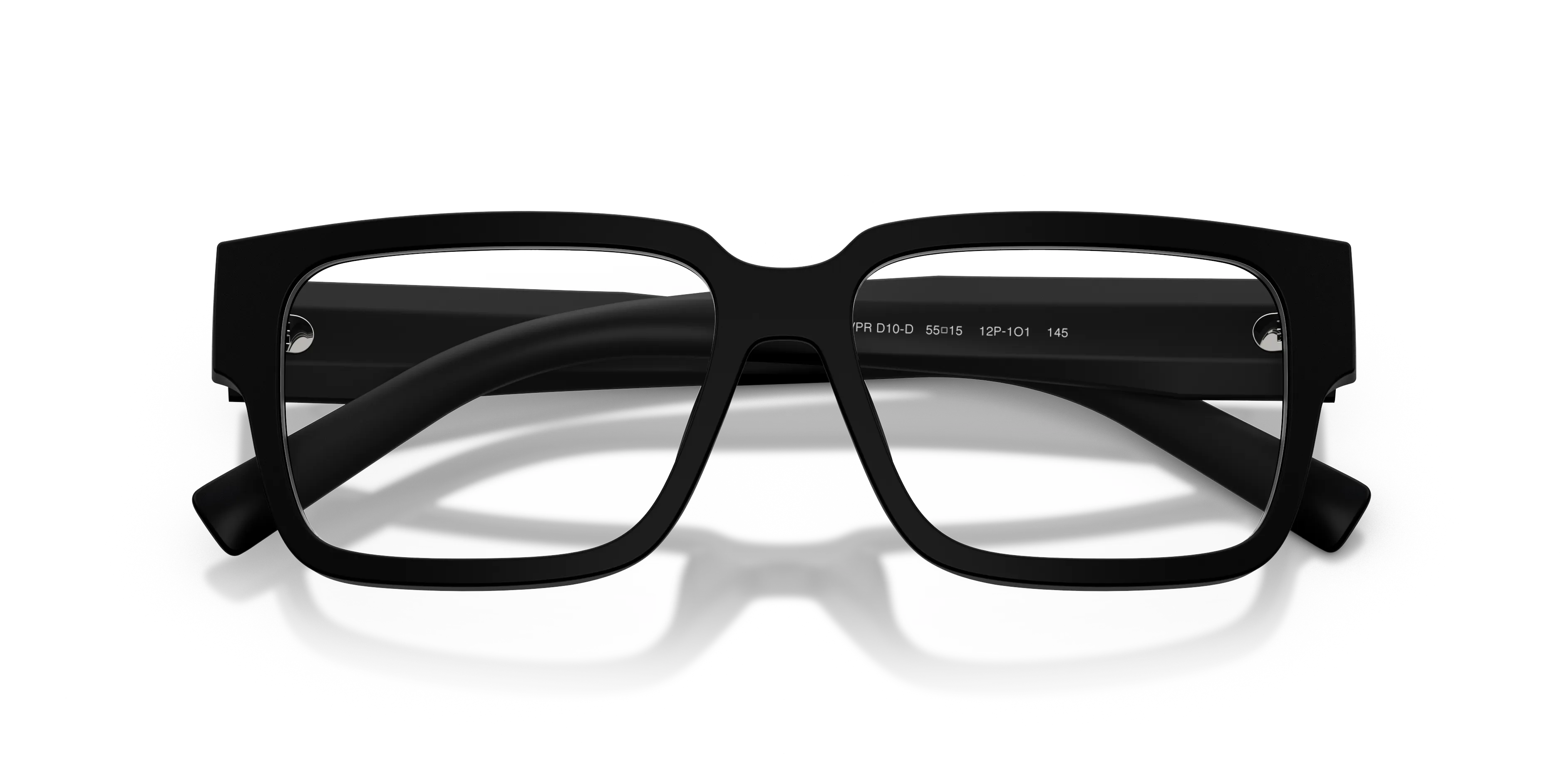 Prada PR D10VD 12P1O1 Montature da vista Acetato Nero Trasparente Squadrata Normale - immagine 2