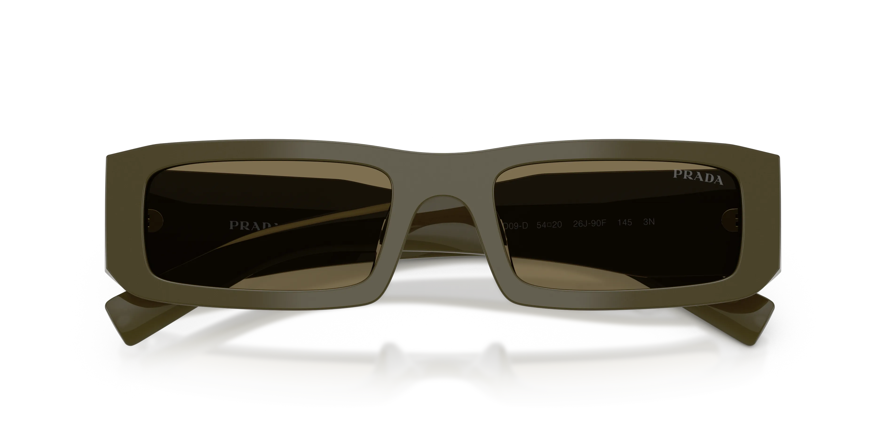 Prada PR D09SD 26J90F Occhiali da sole Acetato Verde Marrone Squadrata Normale - immagine 2
