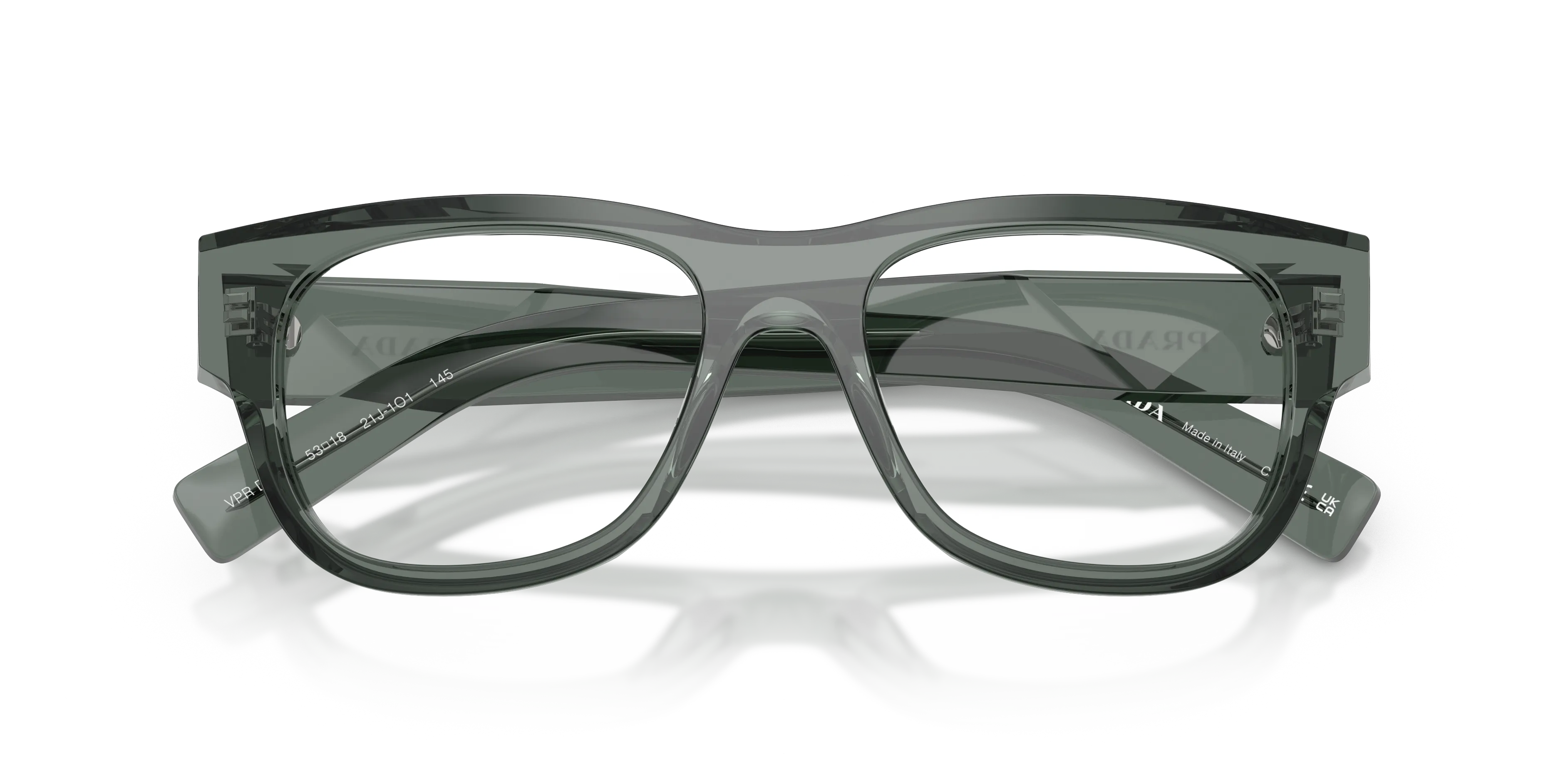 Prada PR D08VU 21J1O1 Montature da vista Acetato Grigio Trasparente Squadrata Normale - immagine 2
