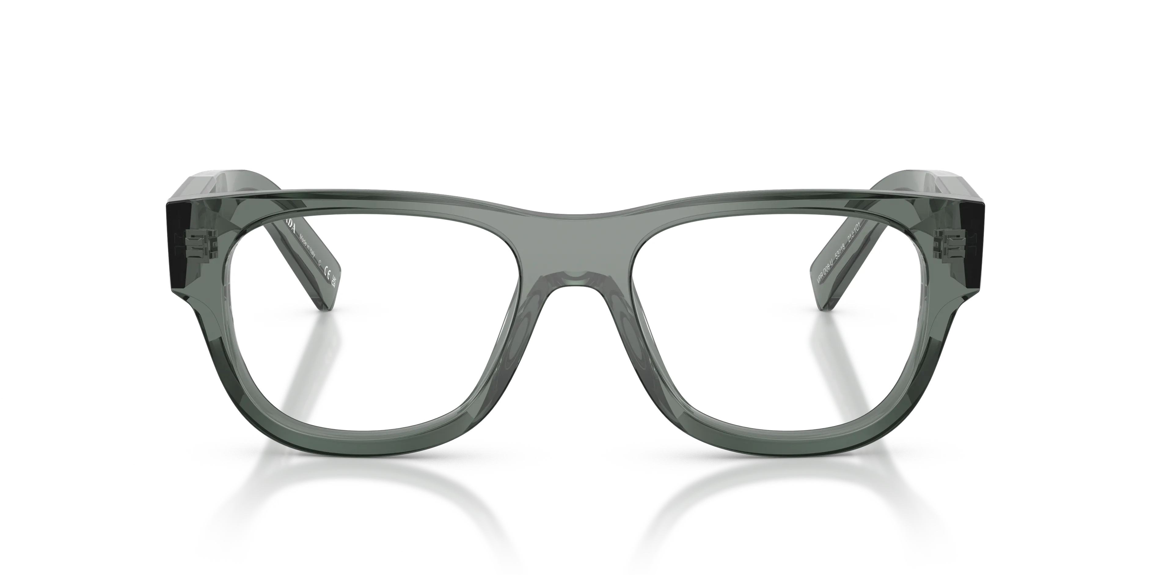 Prada PR D08VU 21J1O1 Montature da vista Acetato Grigio Trasparente Squadrata Normale - immagine 3