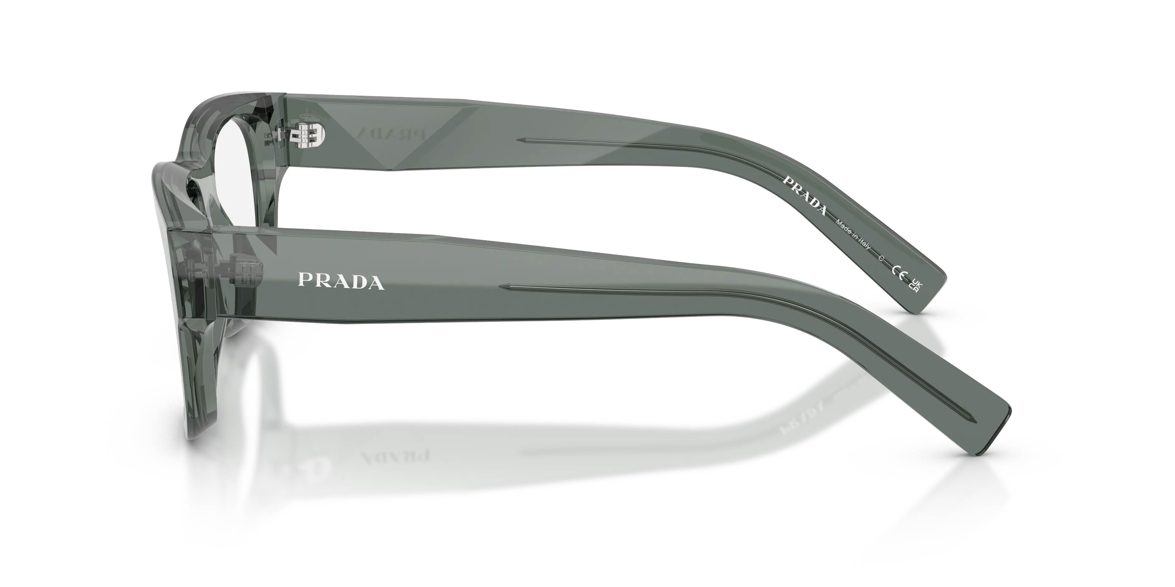 Prada PR D08VU 21J1O1 Montature da vista Acetato Grigio Trasparente Squadrata Normale - immagine 4