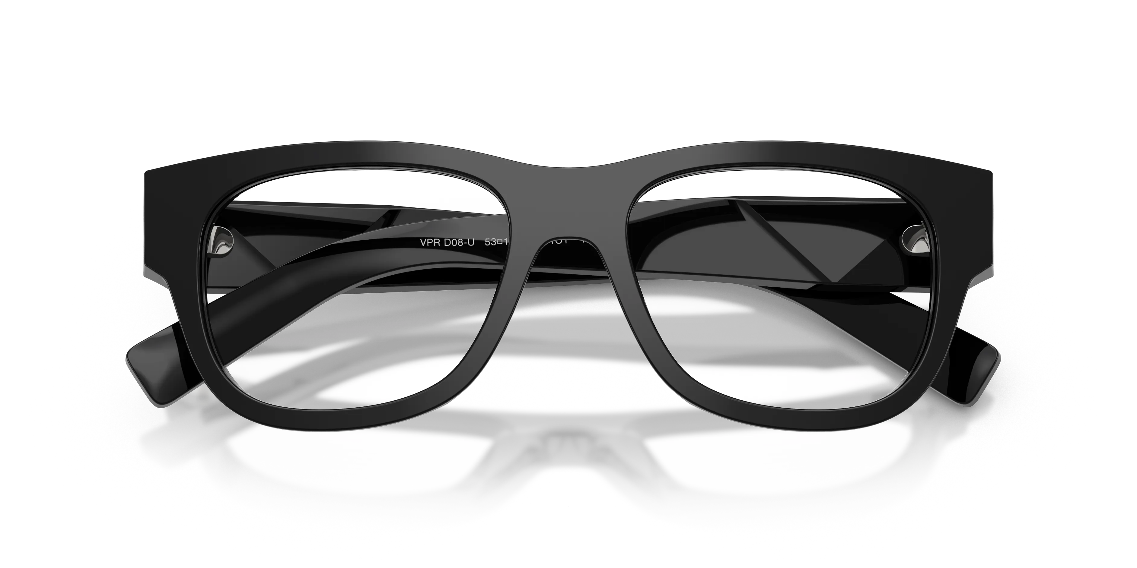 Prada PR D08VU 16K1O1 Montature da vista Acetato Nero Trasparente Squadrata Normale - immagine 2