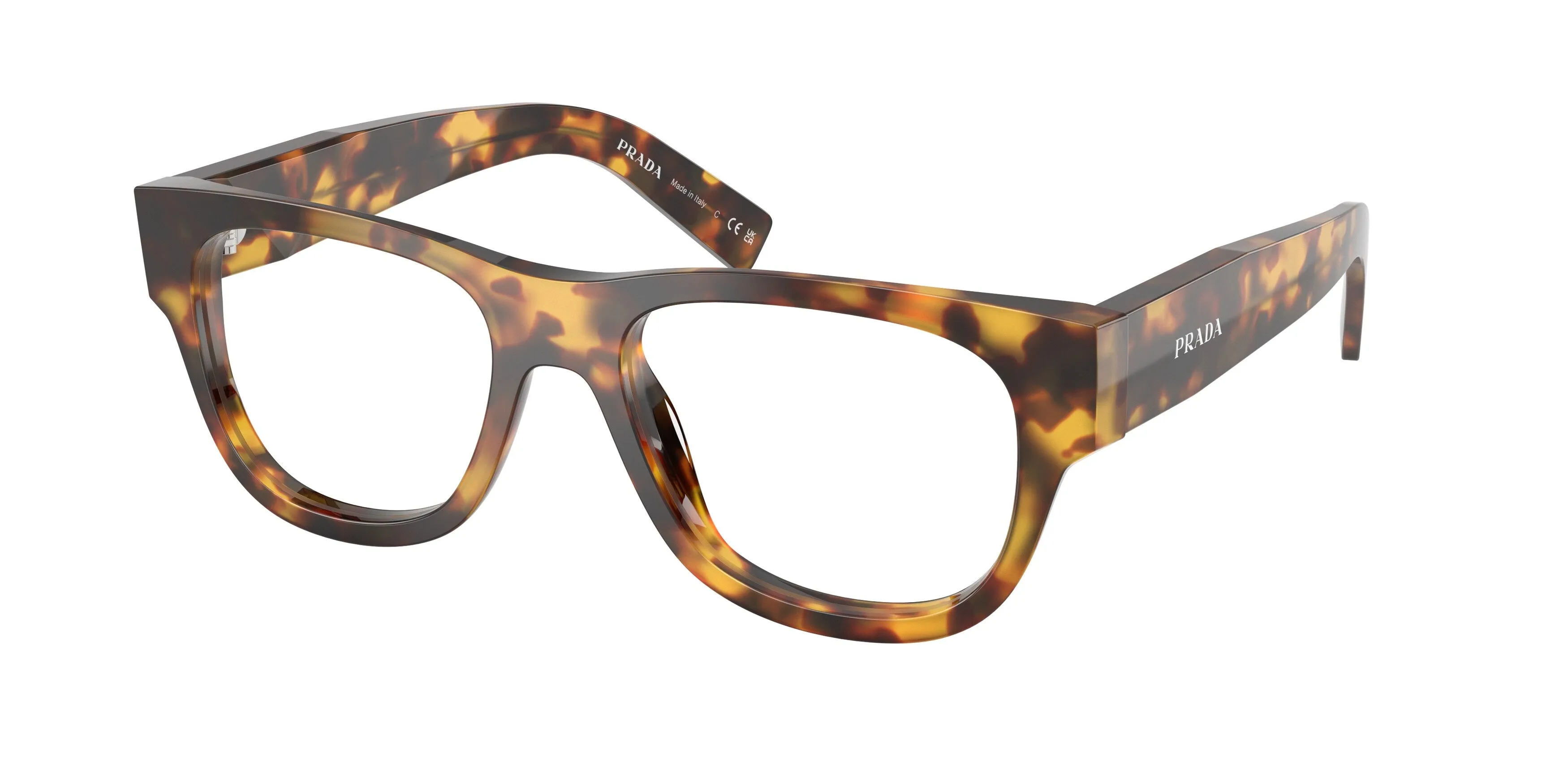 Prada PR D08VU 14L1O1 Montature da vista Acetato Tartaruga Trasparente Squadrata Normale - immagine 1