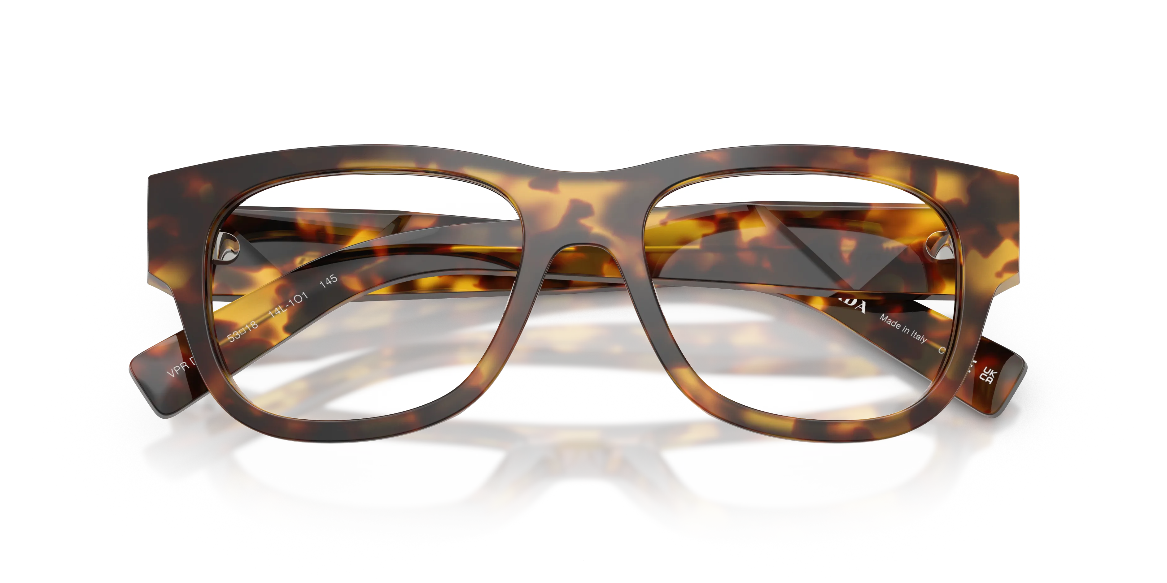 Prada PR D08VU 14L1O1 Montature da vista Acetato Tartaruga Trasparente Squadrata Normale - immagine 2