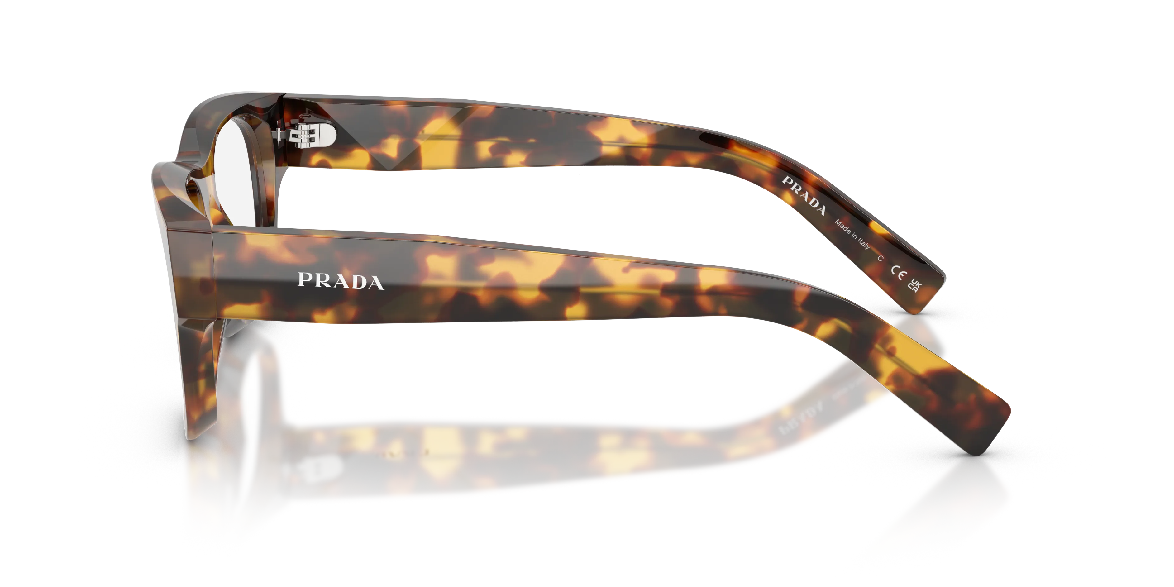 Prada PR D08VU 14L1O1 Montature da vista Acetato Tartaruga Trasparente Squadrata Normale - immagine 4