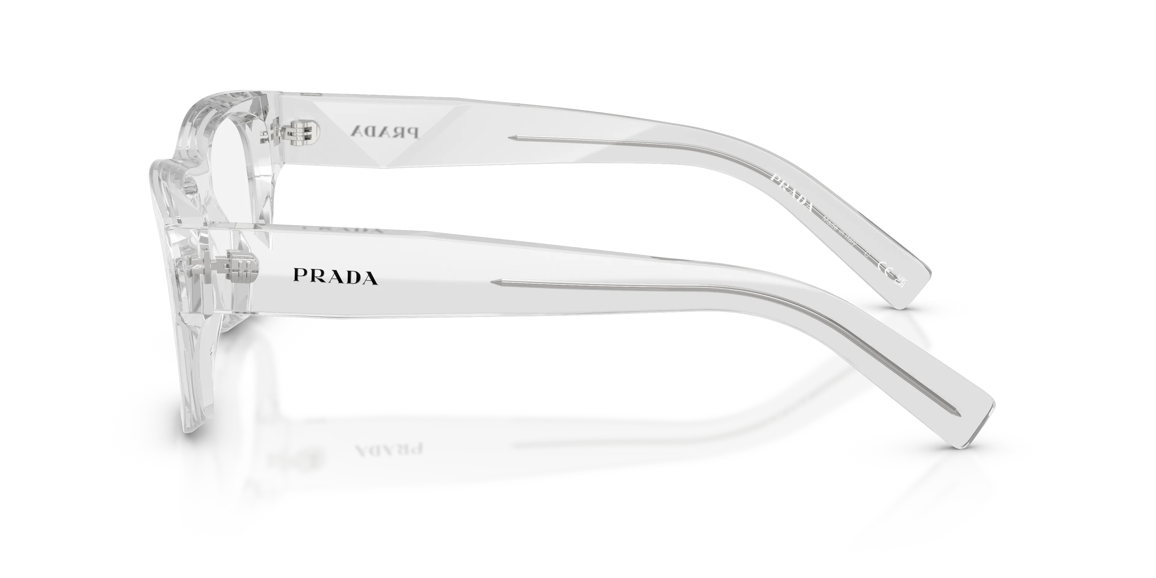 Prada PR D08VU 12R1O1 Montature da vista Acetato Trasparente Trasparente Squadrata Normale - immagine 4