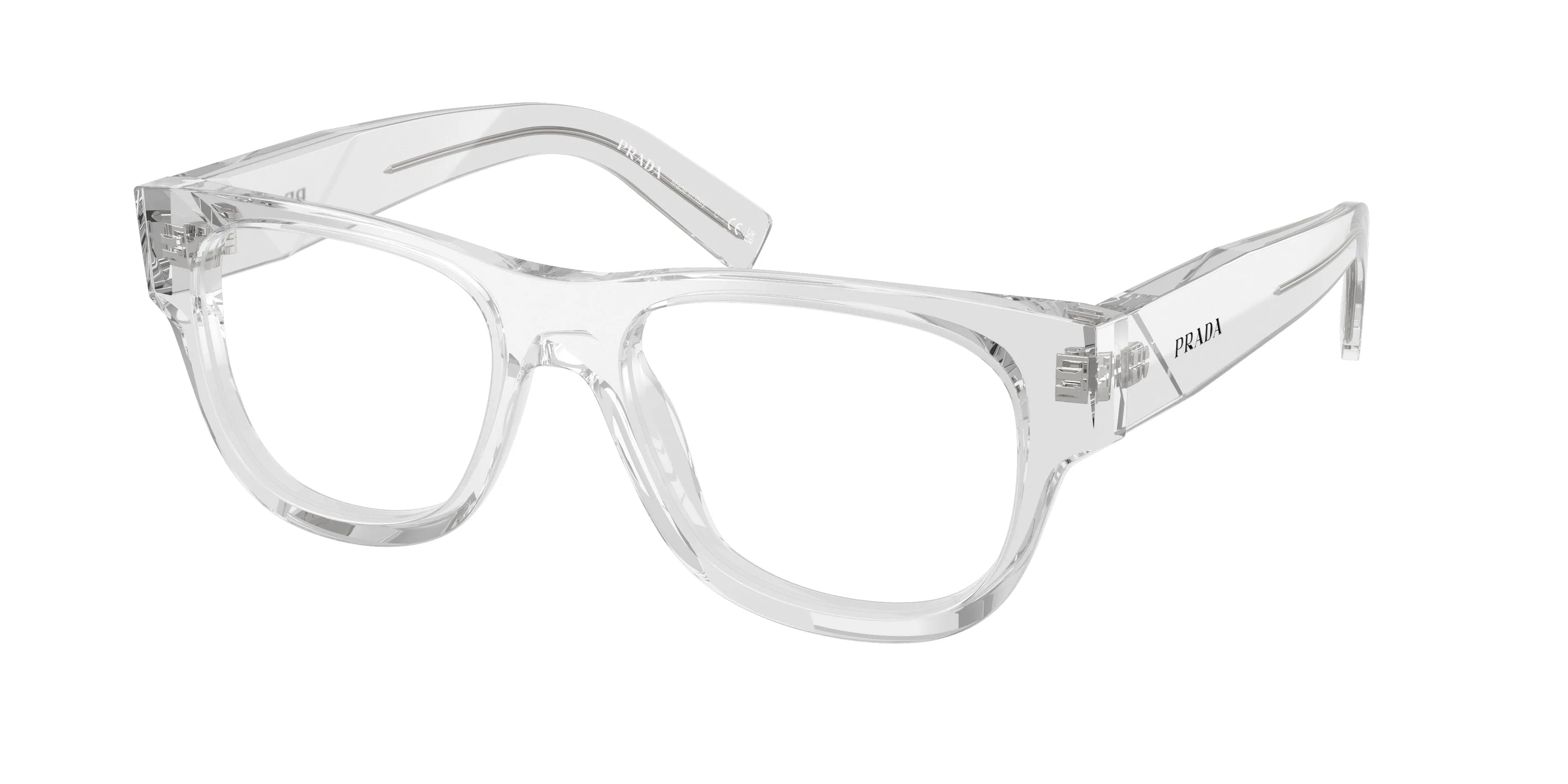 Prada PR D08VU 12R1O1 Montature da vista Acetato Trasparente Trasparente Squadrata Normale - immagine 1