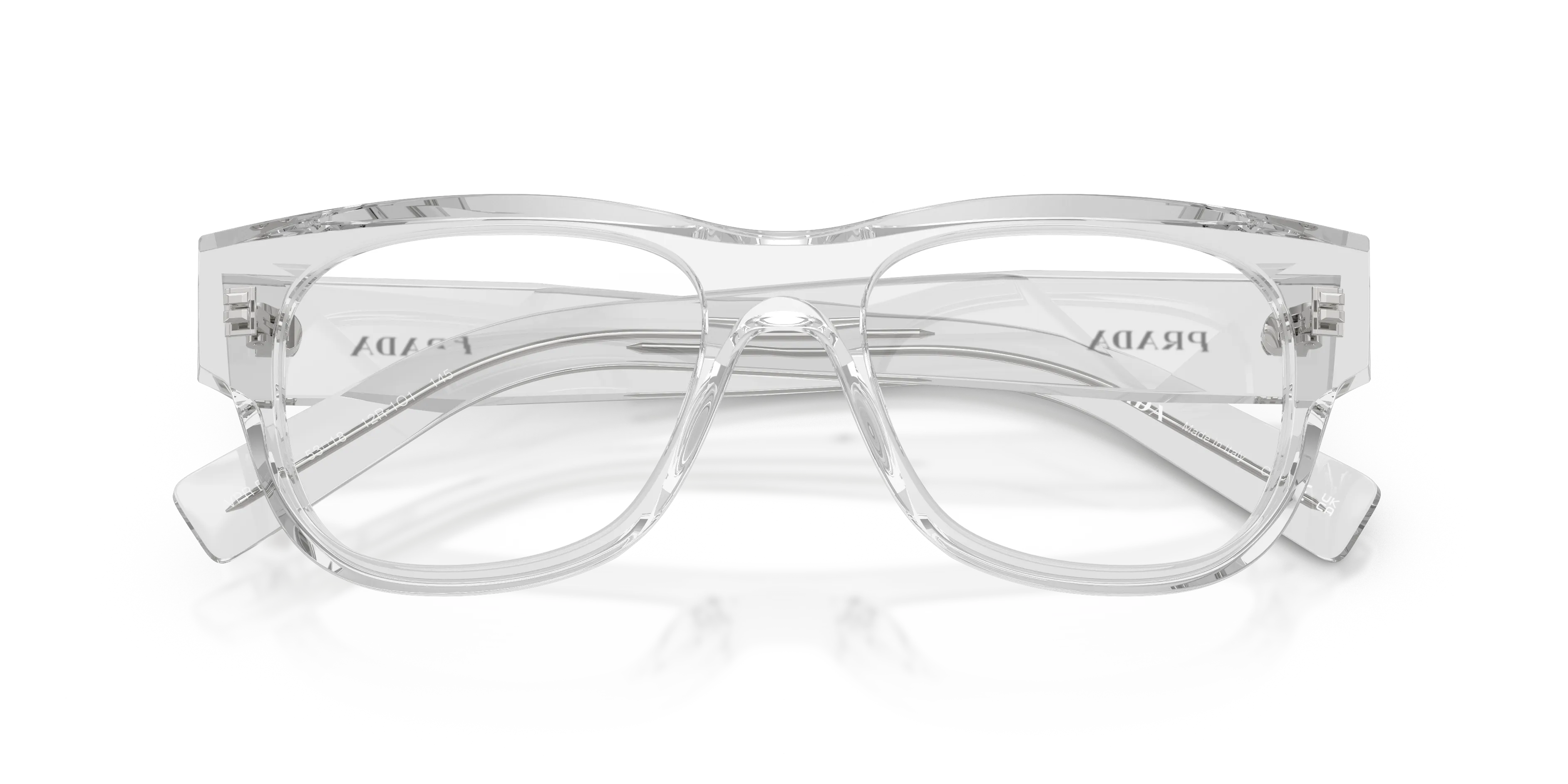 Prada PR D08VU 12R1O1 Montature da vista Acetato Trasparente Trasparente Squadrata Normale - immagine 2
