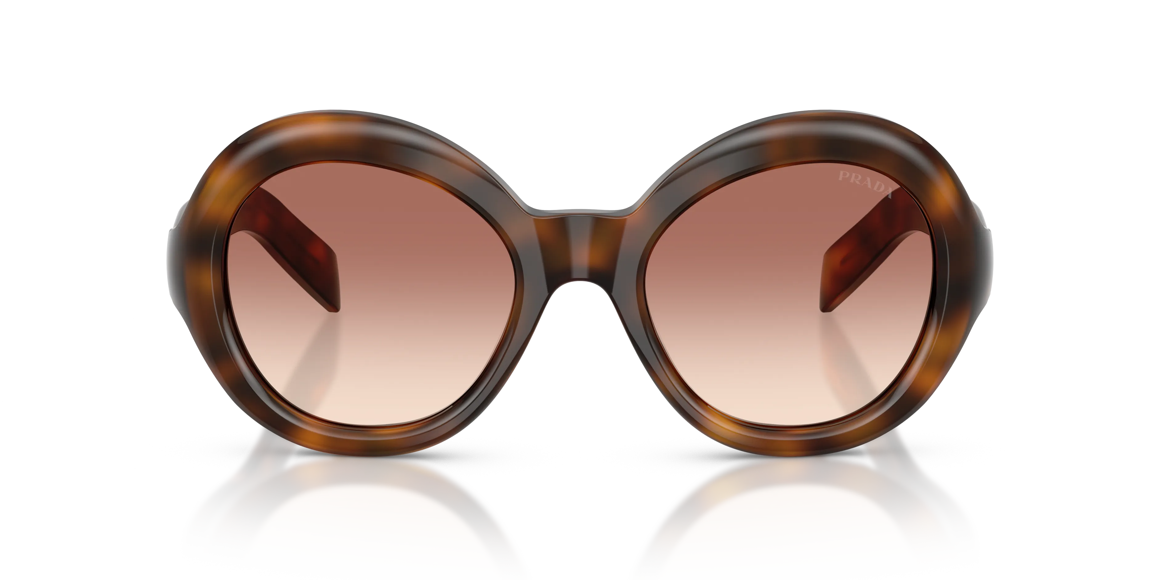 Prada PR D08SU 20D70X Occhiali da sole Acetato Tartaruga Marrone Rotonda Normale Sfumato - immagine 3