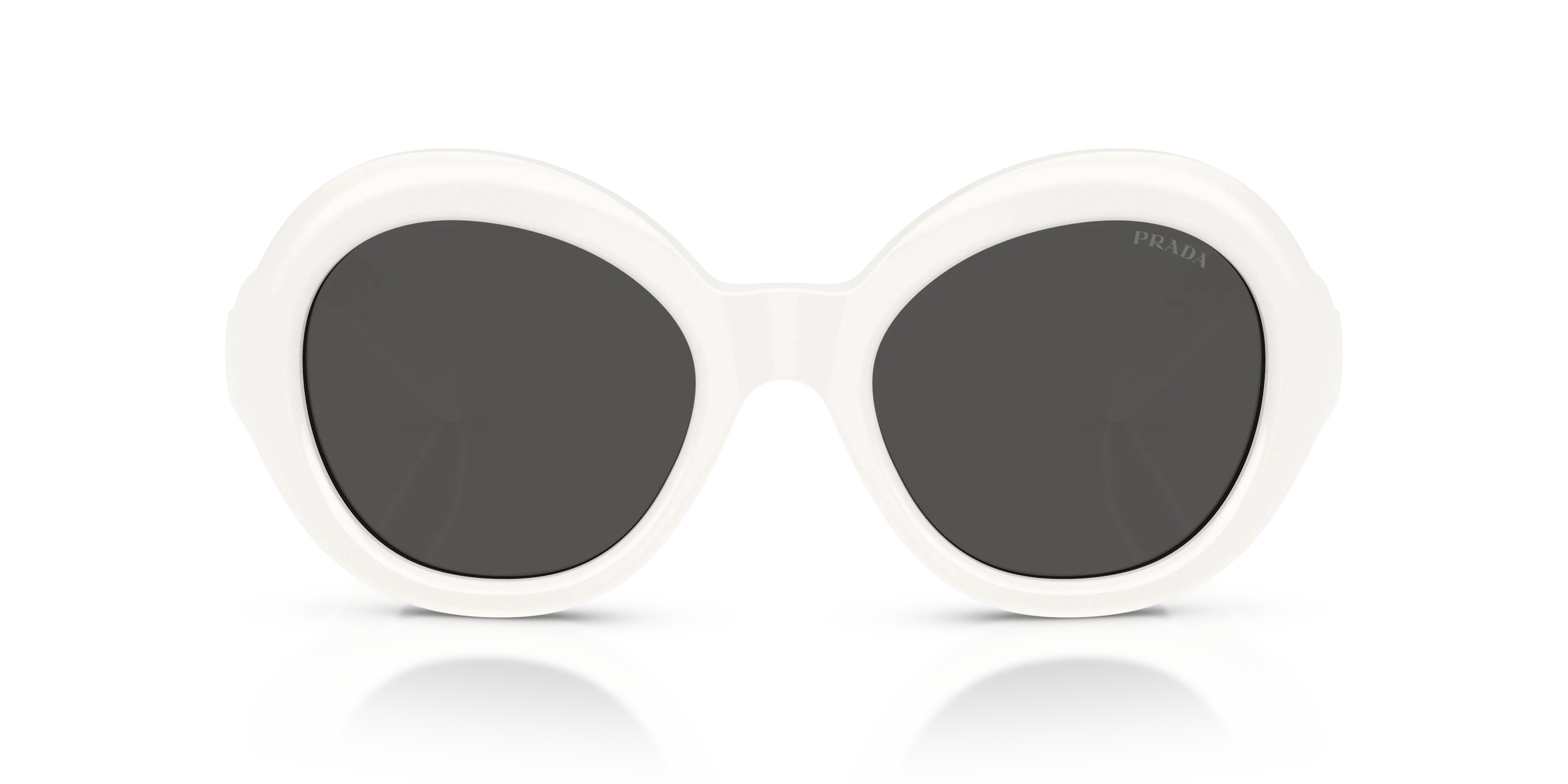 Prada PR D08SU 17K08Z Occhiali da sole Acetato Bianco Grigio Rotonda Normale - immagine 3