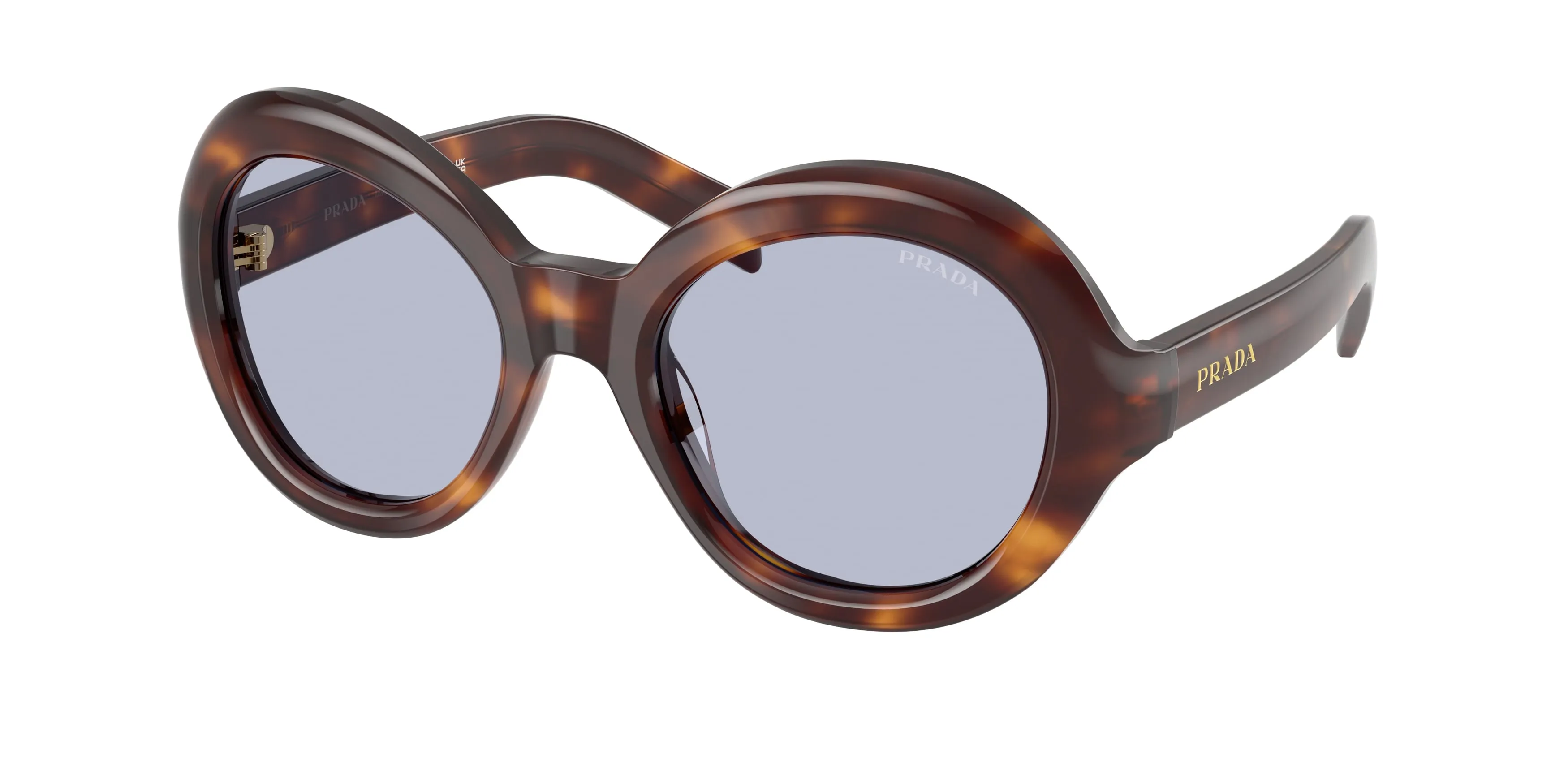 Prada PR D08SU 15W30X Occhiali da sole Acetato Tartaruga Viola Rotonda Normale - immagine 1