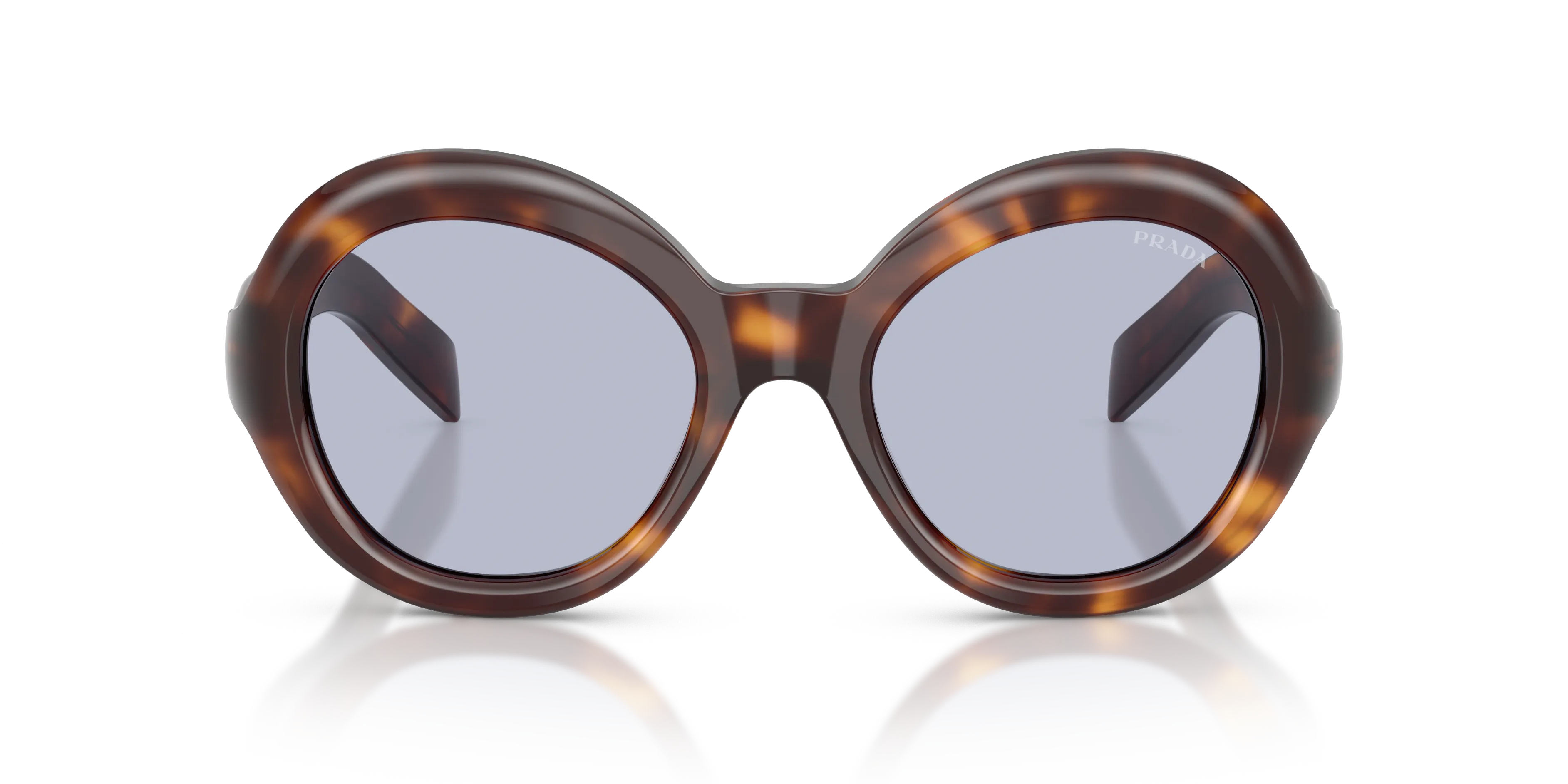 Prada PR D08SU 15W30X Occhiali da sole Acetato Tartaruga Viola Rotonda Normale - immagine 3