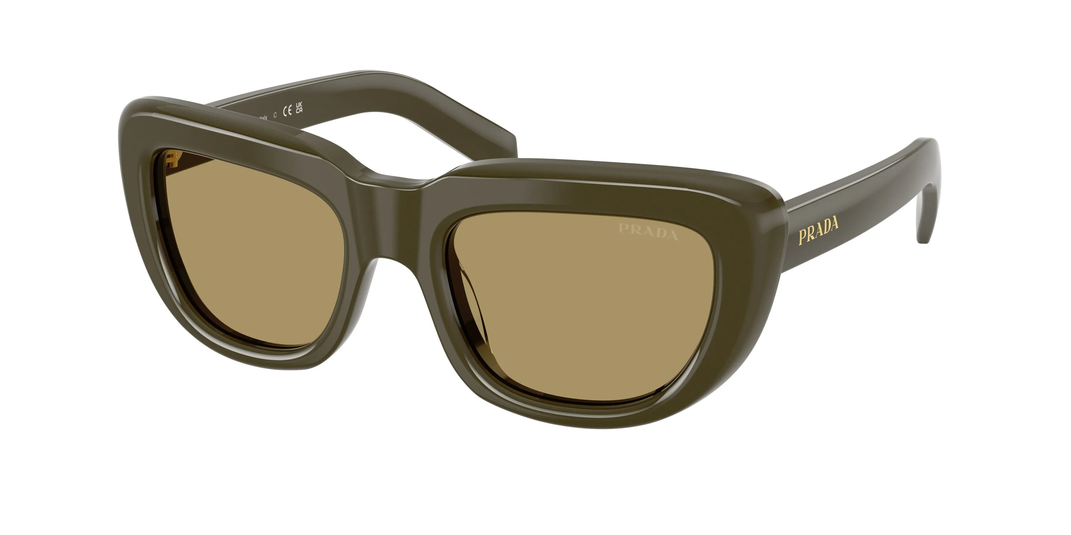 Prada PR D07S 26J70G Occhiali da sole Acetato Verde Verde Squadrata Normale - immagine 1
