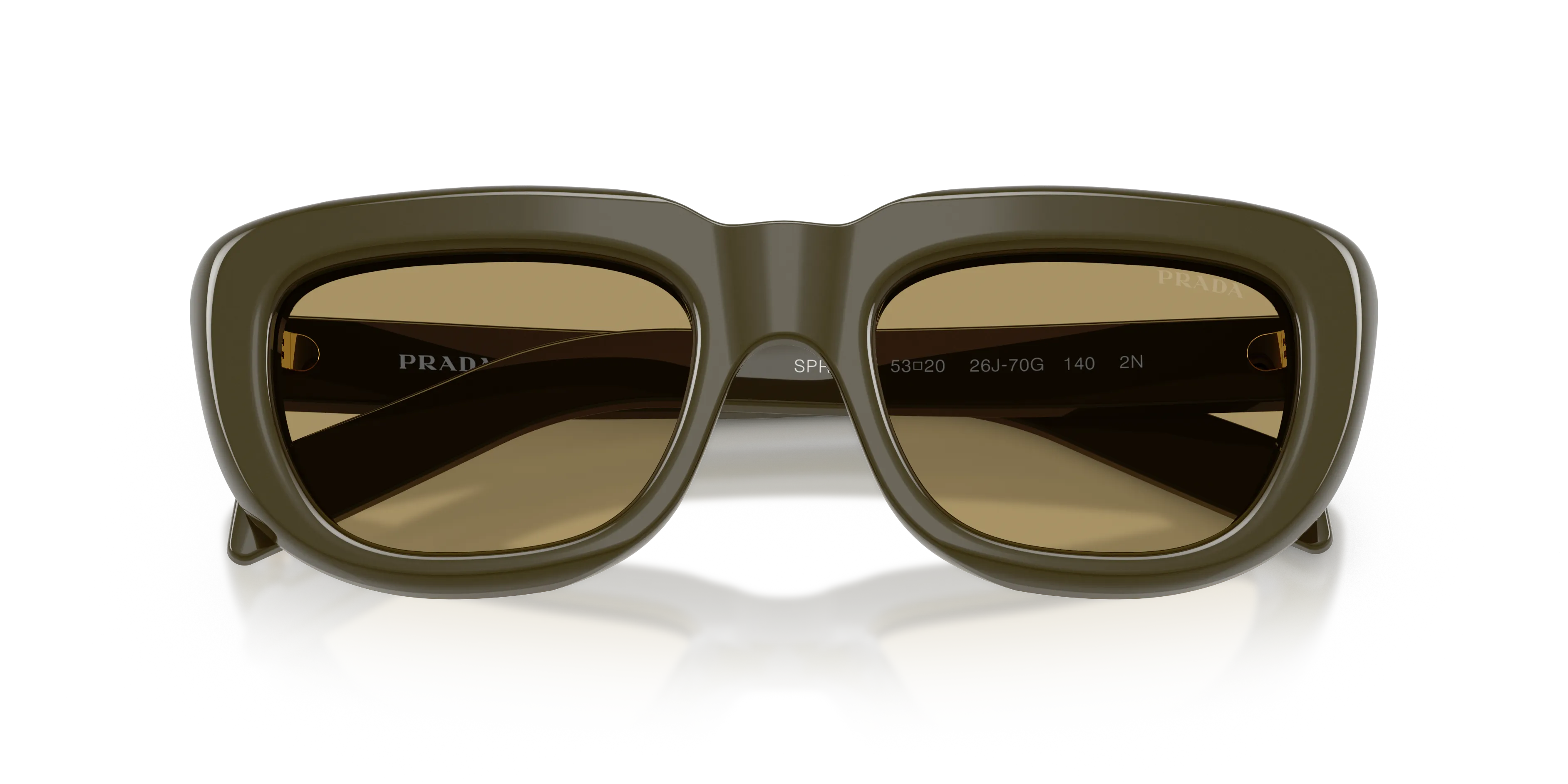 Prada PR D07S 26J70G Occhiali da sole Acetato Verde Verde Squadrata Normale - immagine 2