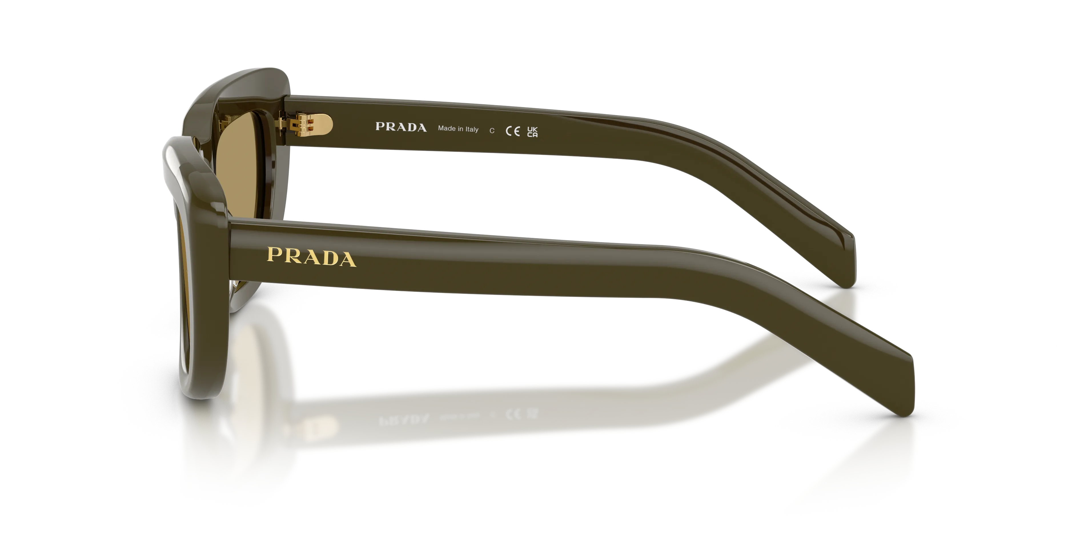 Prada PR D07S 26J70G Occhiali da sole Acetato Verde Verde Squadrata Normale - immagine 4
