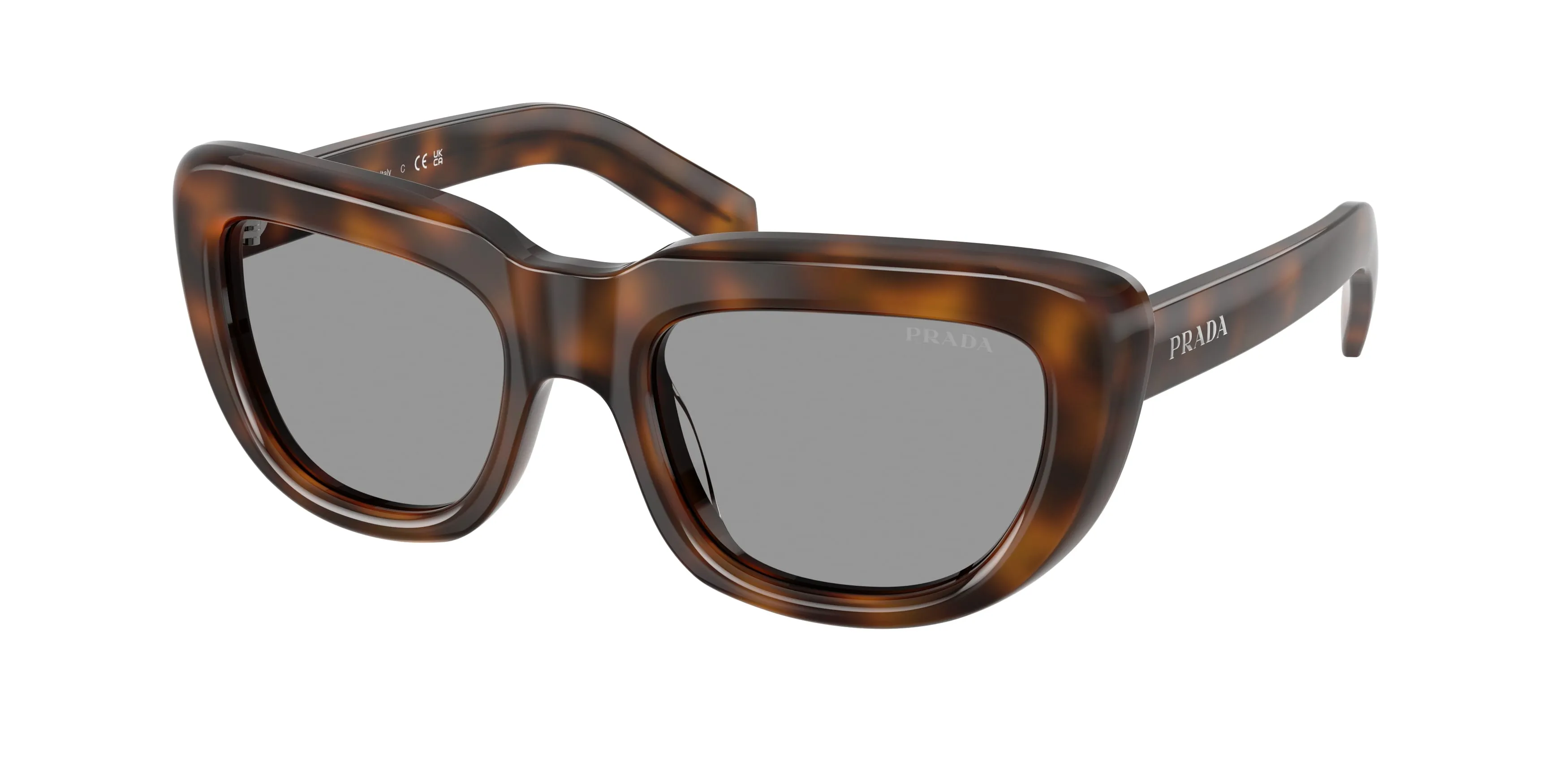 Prada PR D07S 20D50Q Occhiali da sole Acetato Tartaruga Grigio Squadrata Normale - immagine 1