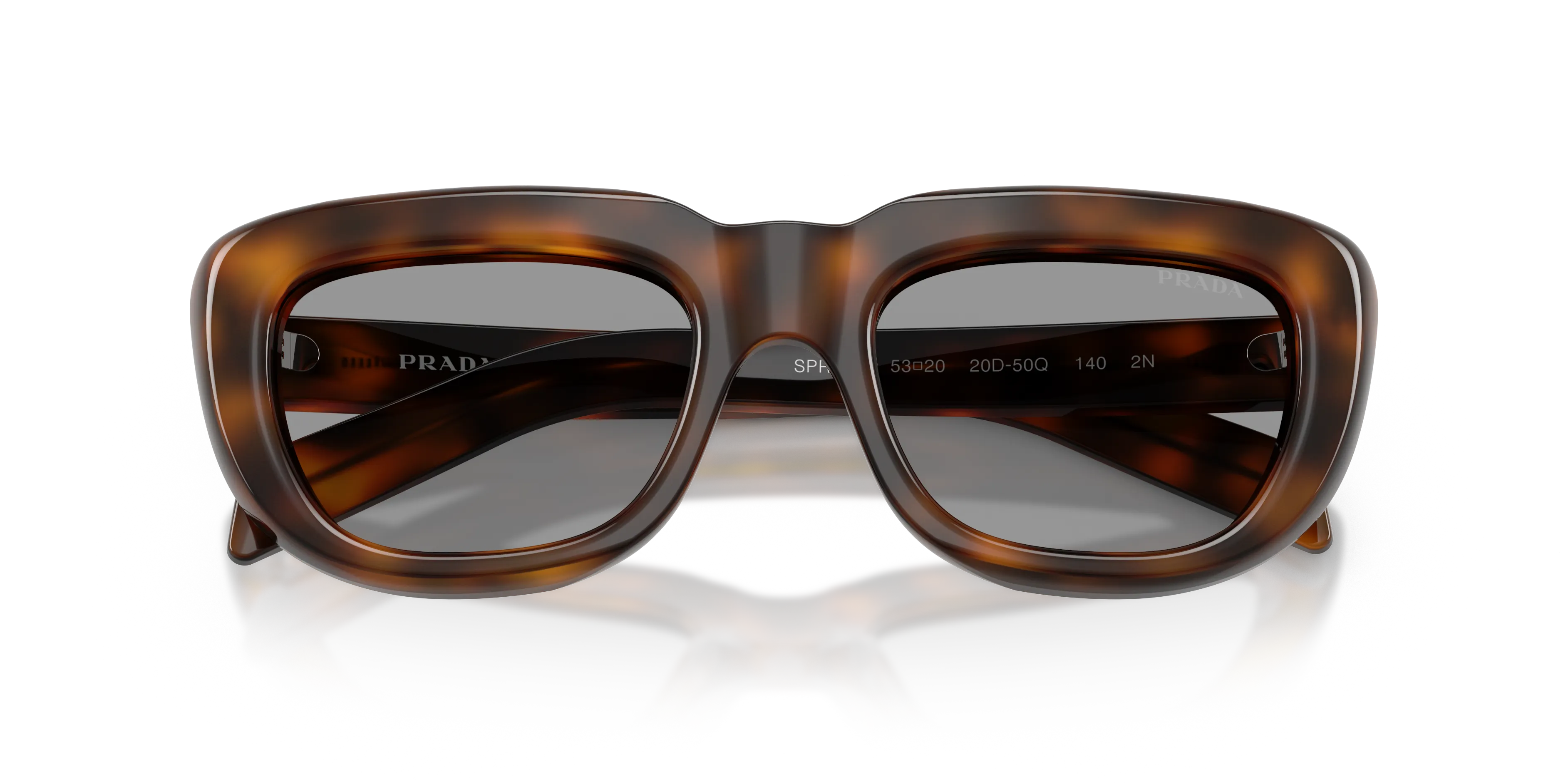 Prada PR D07S 20D50Q Occhiali da sole Acetato Tartaruga Grigio Squadrata Normale - immagine 2