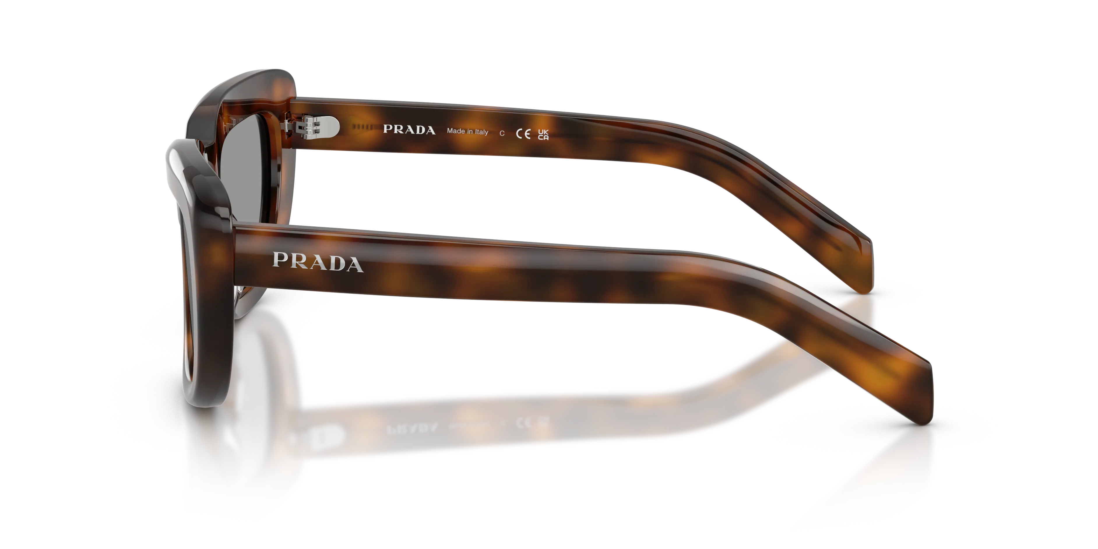 Prada PR D07S 20D50Q Occhiali da sole Acetato Tartaruga Grigio Squadrata Normale - immagine 4