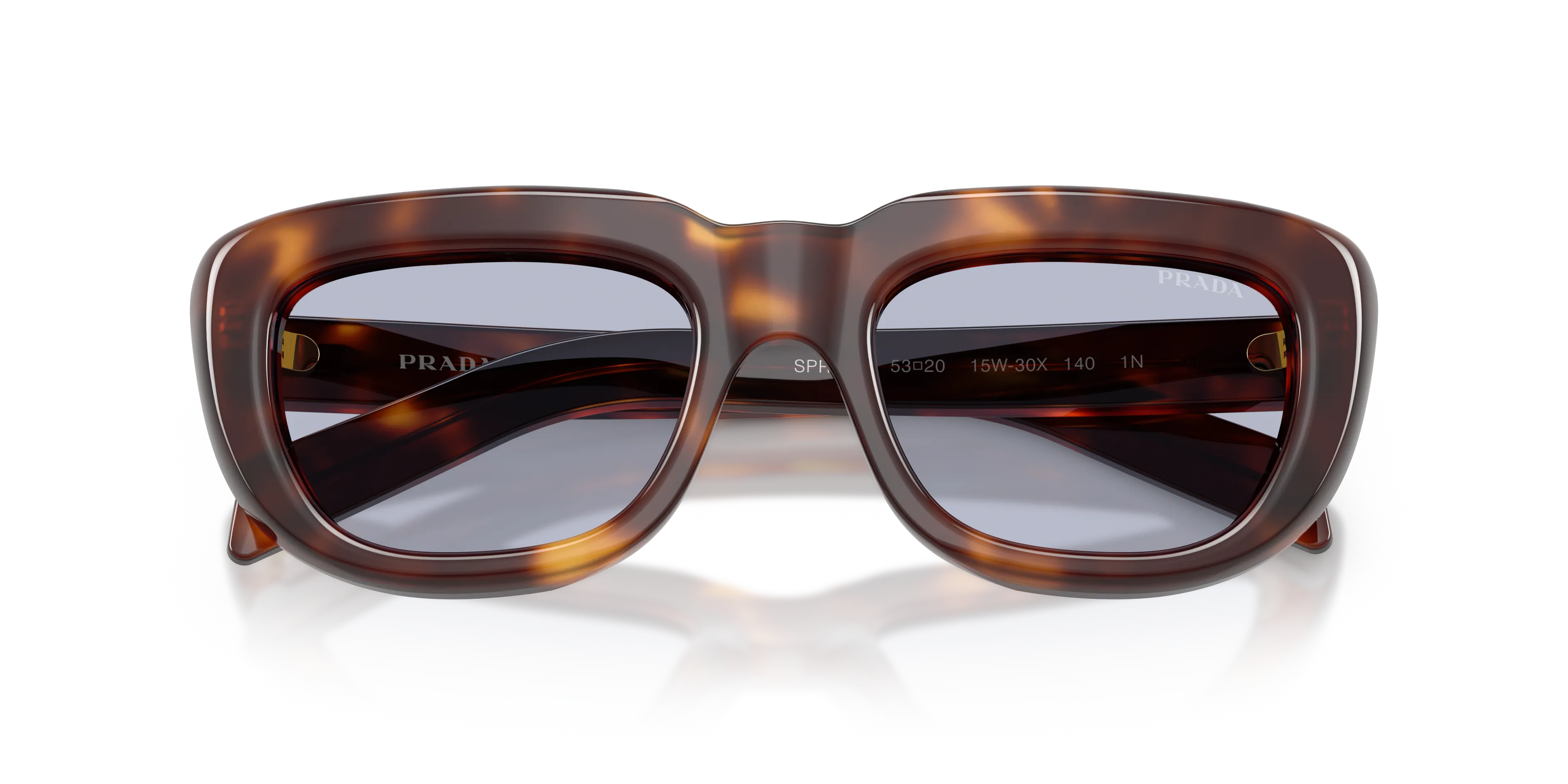 Prada PR D07S 15W30X Occhiali da sole Acetato Tartaruga Viola Squadrata Normale - immagine 2