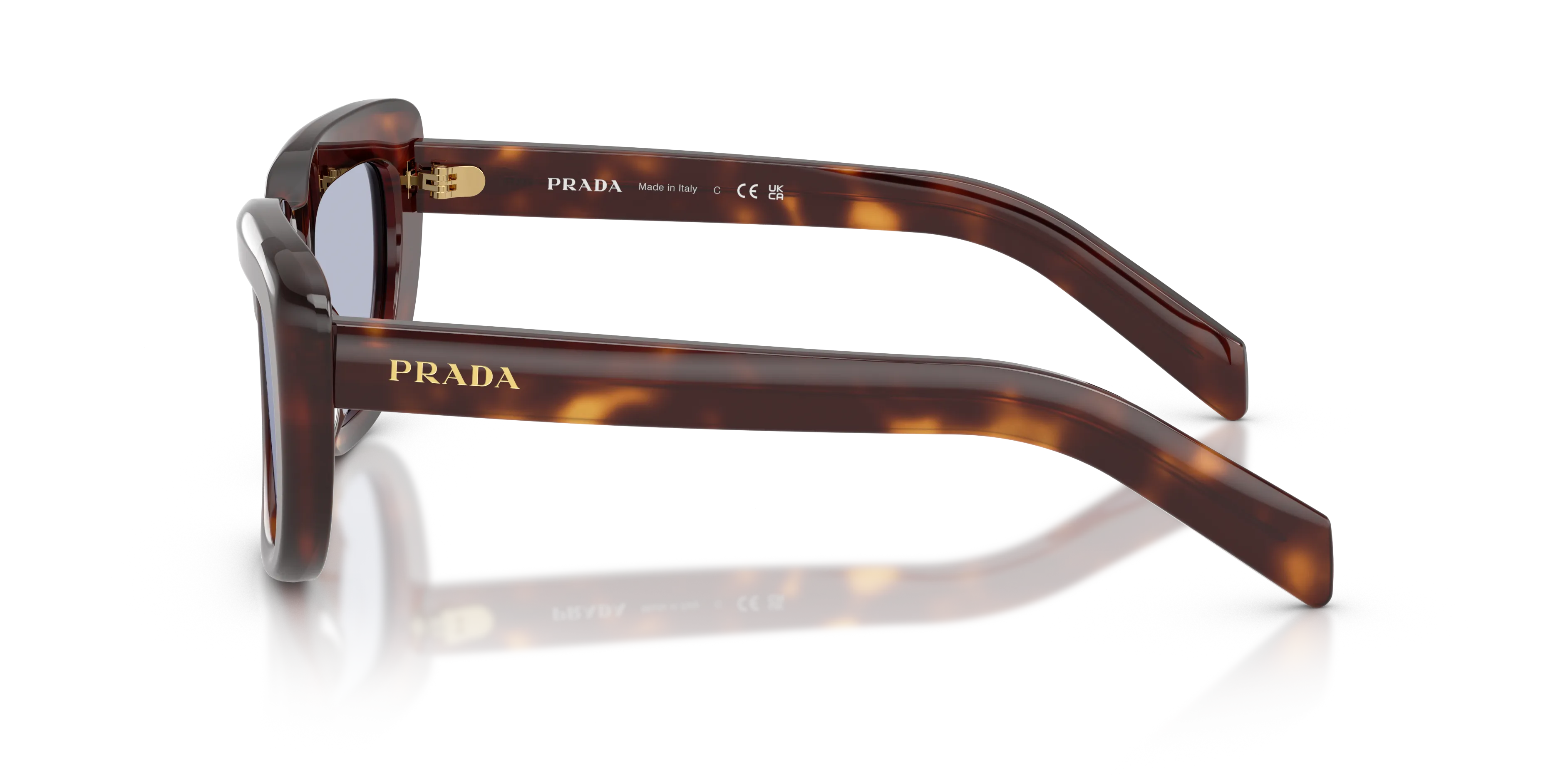 Prada PR D07S 15W30X Occhiali da sole Acetato Tartaruga Viola Squadrata Normale - immagine 4