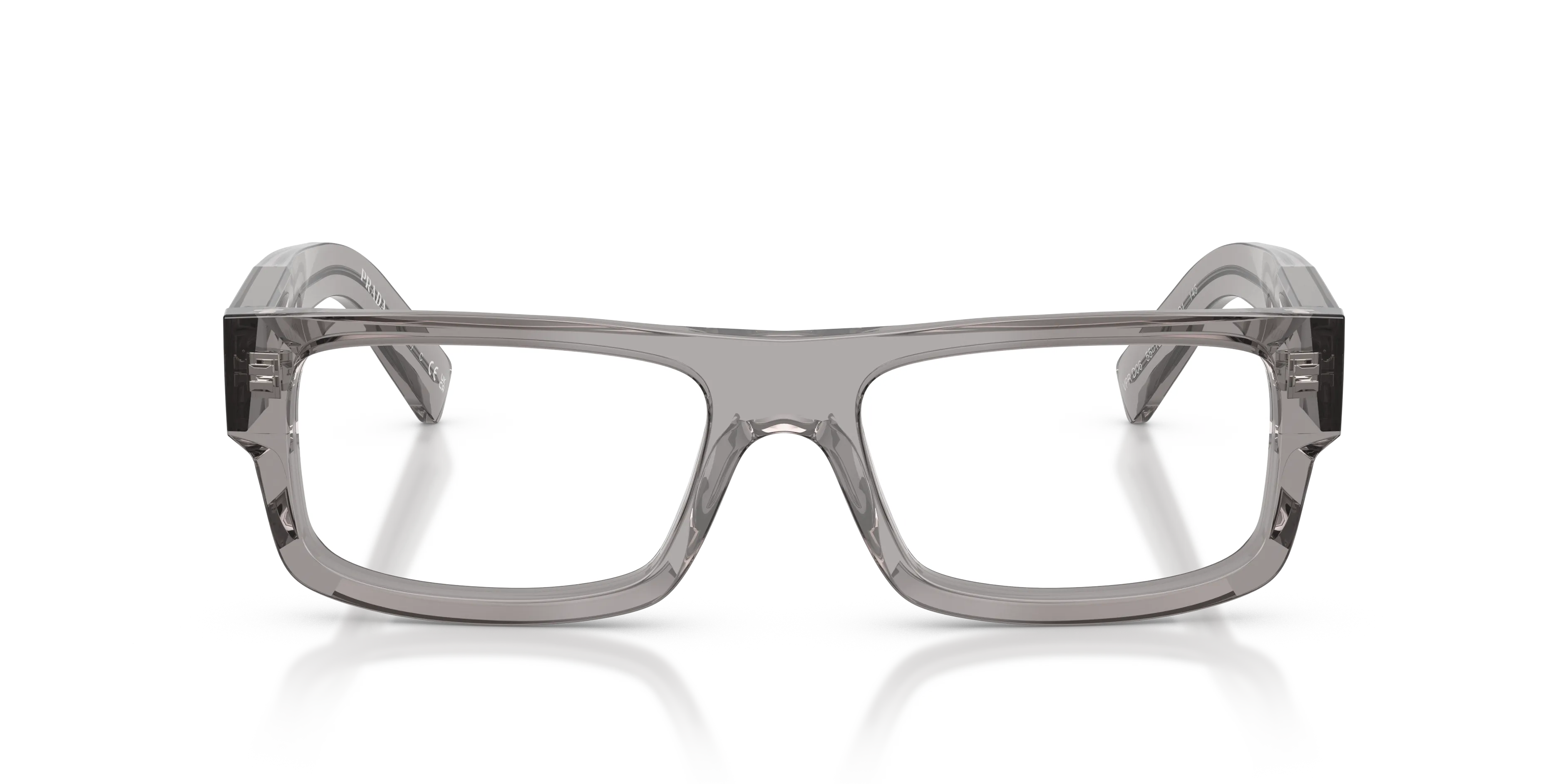 Prada PR D06V 16Z1O1 Montature da vista Acetato Grigio Trasparente Squadrata Normale - immagine 3