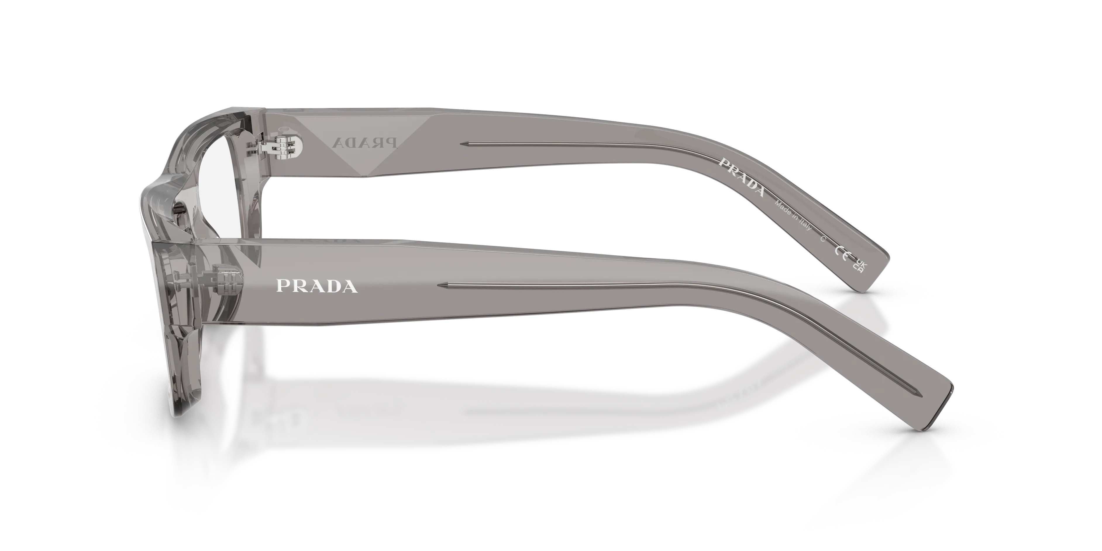 Prada PR D06V 16Z1O1 Montature da vista Acetato Grigio Trasparente Squadrata Normale - immagine 4
